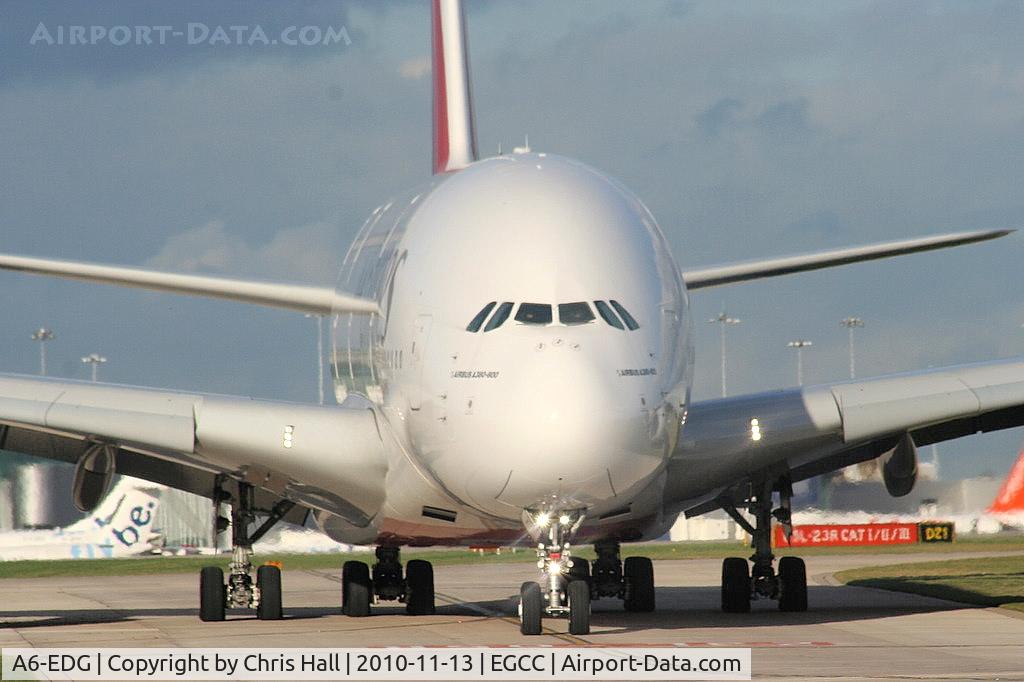 A6-EDG, 2009 Airbus A380-861 C/N 023, Emirates A380 taxing to the RW23L threshold