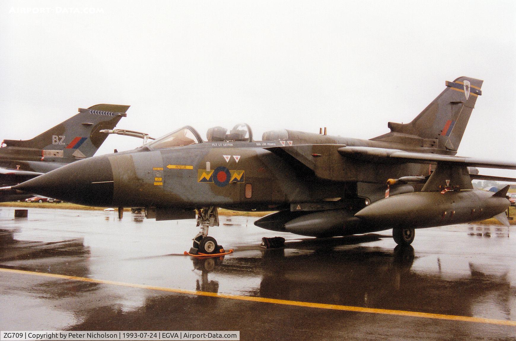 ZG709, 1989 Panavia Tornado GR.1A C/N BS176/816/2655, Tornado GR.1A, callsign G8F53, of 13 Squadron on display at the 1993 Intnl Air Tattoo at RAF Fairford.