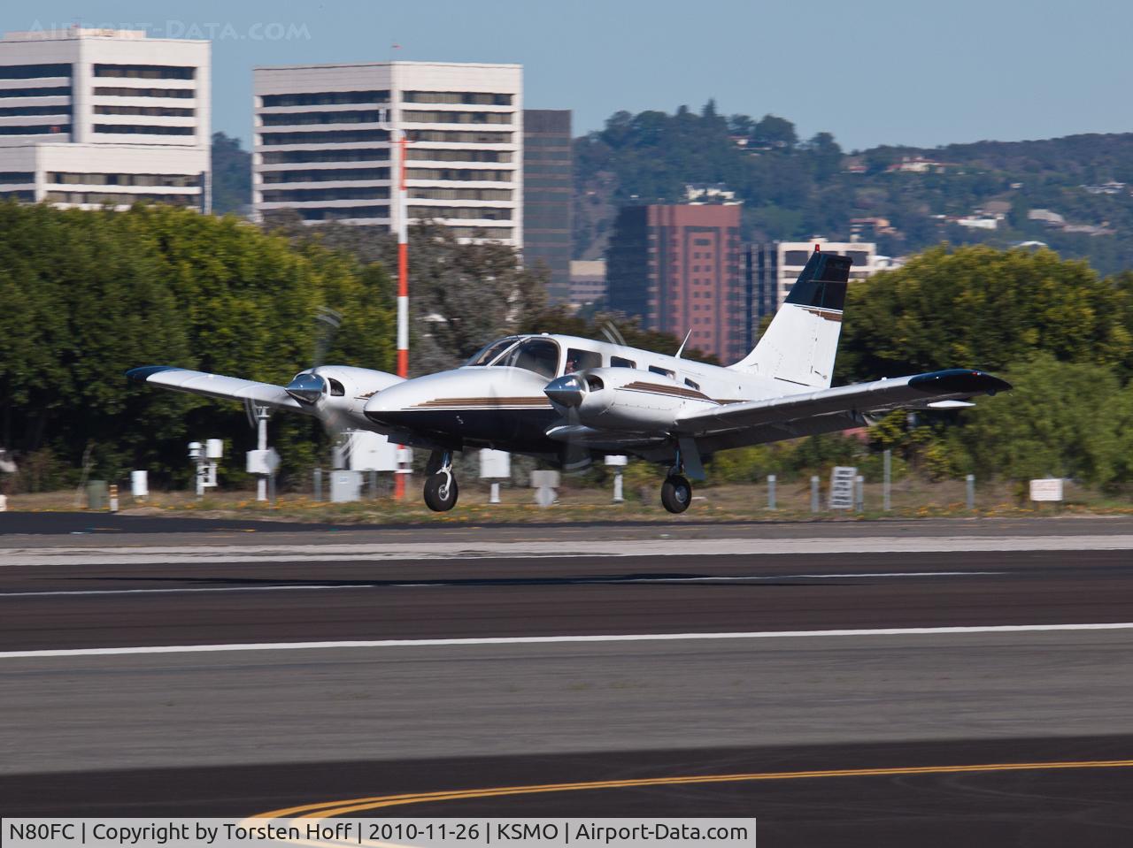 N80FC, 1980 Piper PA-34-200T Seneca II C/N 34-8070183, N80FC arriving on RWY 21