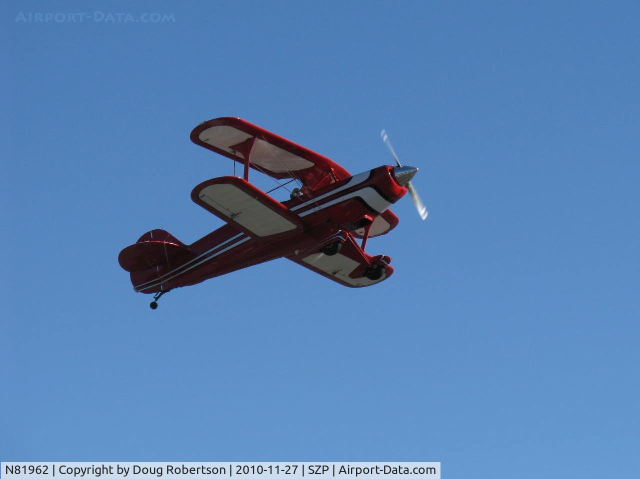 N81962, 1990 Steen Skybolt C/N 1 (N81962), 1990 Shull STEEN SKYBOLT, Lycoming O&VO-360 180 Hp, another takeoff climb Rwy 22