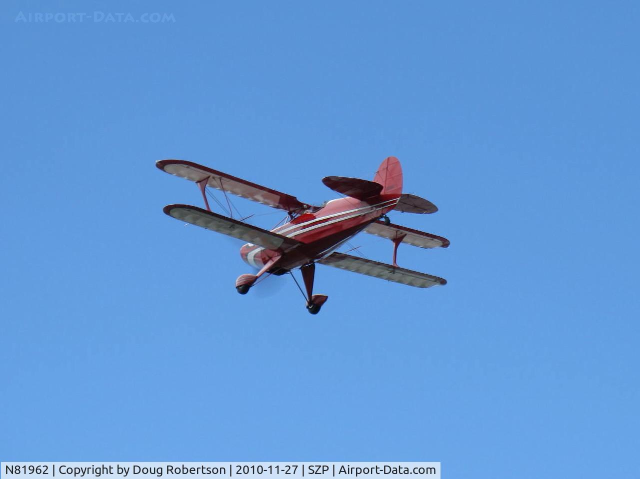 N81962, 1990 Steen Skybolt C/N 1 (N81962), 1990 Shull STEEN SKYBOLT, Lycoming O & VO-360 180 Hp, takeoff climb Rwy 22
