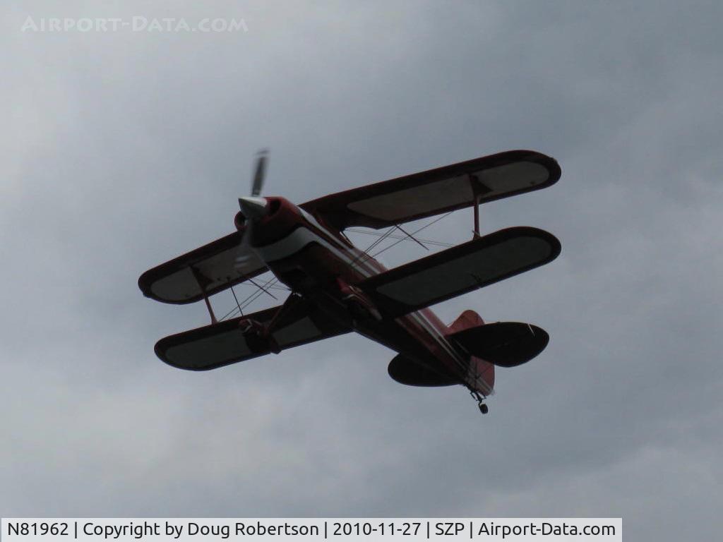 N81962, 1990 Steen Skybolt C/N 1 (N81962), 1990 Shull STEEN SKYBOLT Lycoming O&VO-360 180 Hp, takeoff climb Rwy 22