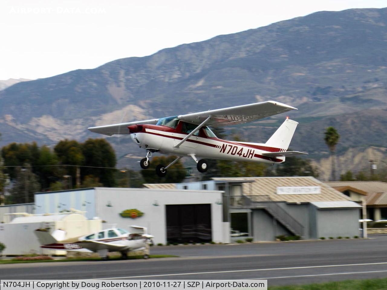 N704JH, 1976 Cessna 150M C/N 15078644, 1976 Cessna 150M, Continental O-200 100 hp, takeoff climb Rwy 22