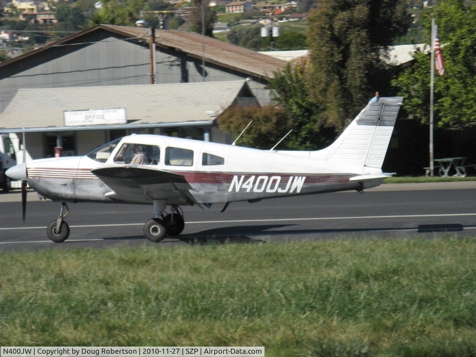 N400JW, 1974 Piper PA-28-180 C/N 28-7405276, 1974 Piper PA-28-180, Lycoming O&VO-360 180 Hp, landing roll Rwy 22