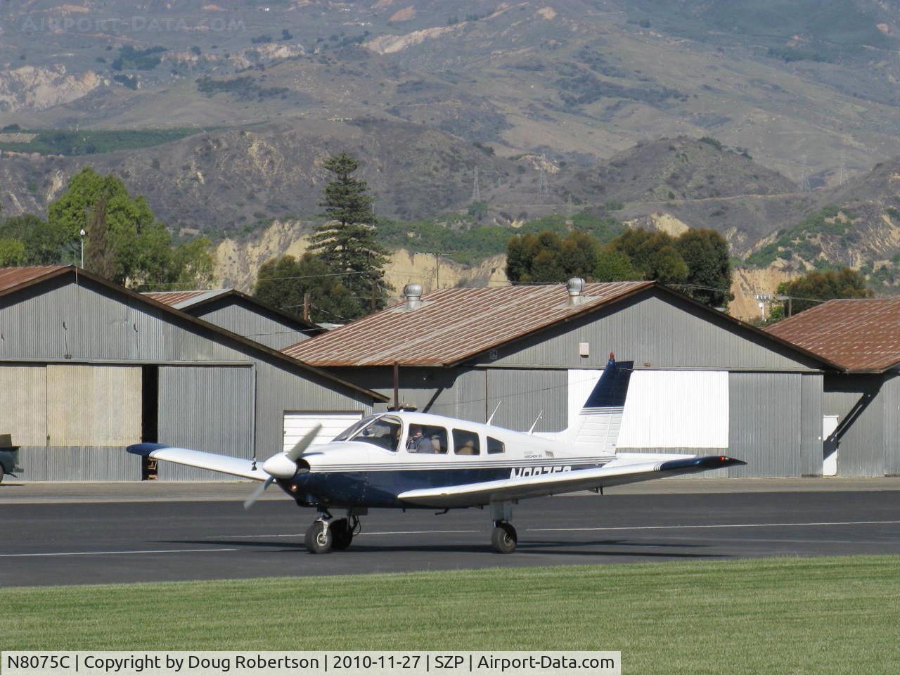 N8075C, 1979 Piper PA-28-181 Archer II C/N 28-8090064, 1979 Piper PA-28-181 ARCHER II, Lycoming O&VO-360 180 Hp, landing roll Rwy 22