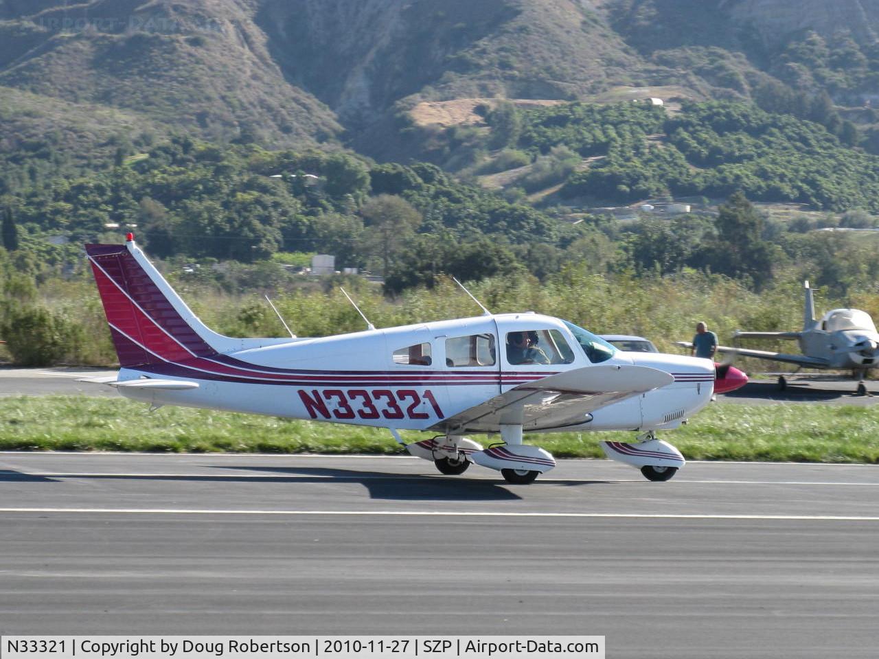 N33321, 1975 Piper PA-28-180 Cherokee C/N 28-7505133, 1975 Piper PA-28-180 ARCHER, Lycoming O&VO-360 180 Hp, landing roll Rwy 22