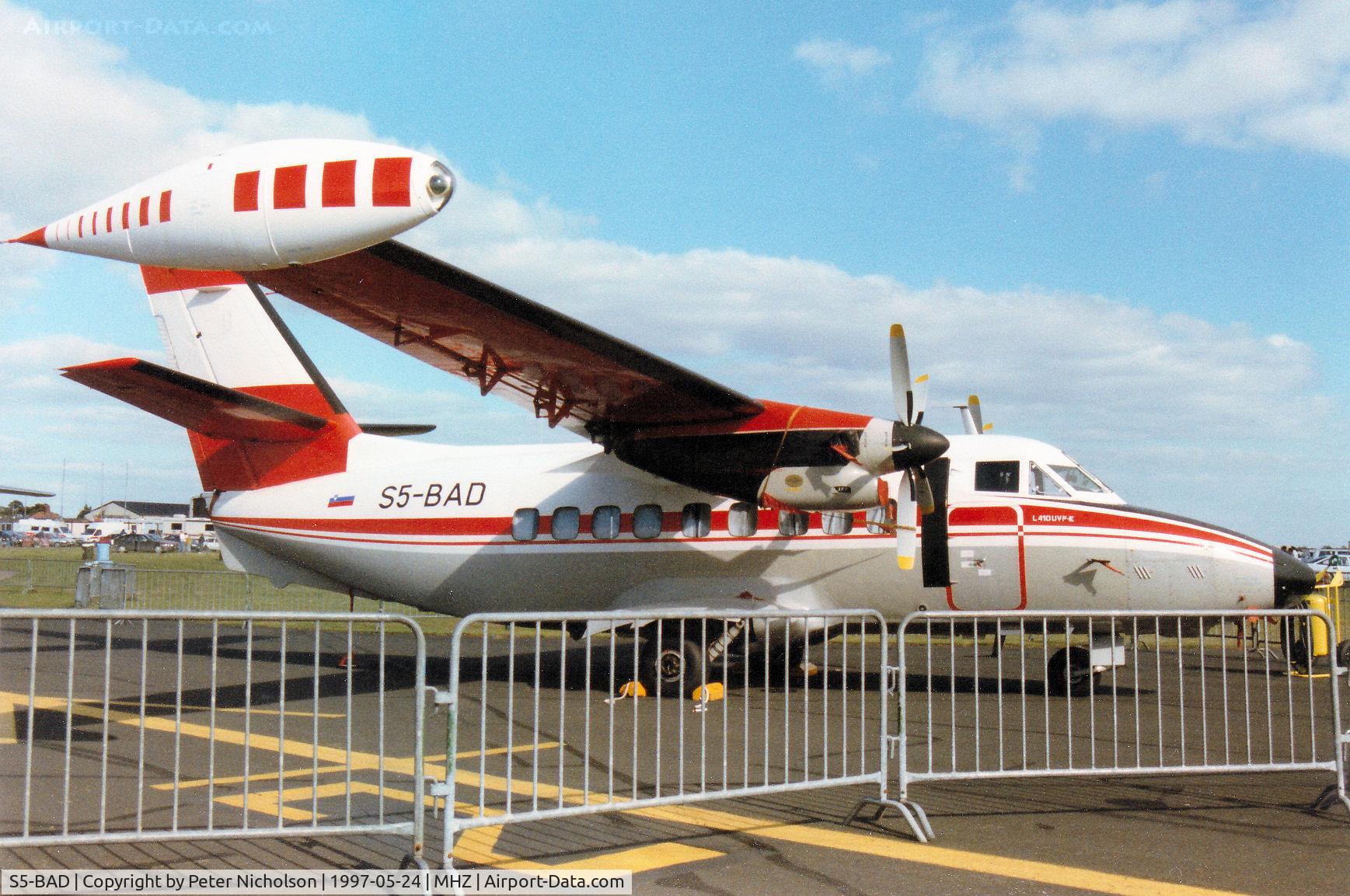 S5-BAD, 1991 Let L-410UVP-E Turbolet C/N 912606, Turbolet of 15 Brigada of the Slovenia Air Force on display at the 1997 RAF Mildenhall Air Fete.