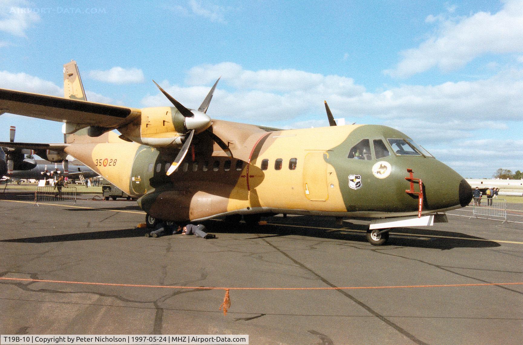 T19B-10, 1991 Airtech CN-235-100M C/N C046, CASA CN-235 of Ala 35 of the Spanish Air Force on display at the 1997 RAF Mildenhall Air Fete.