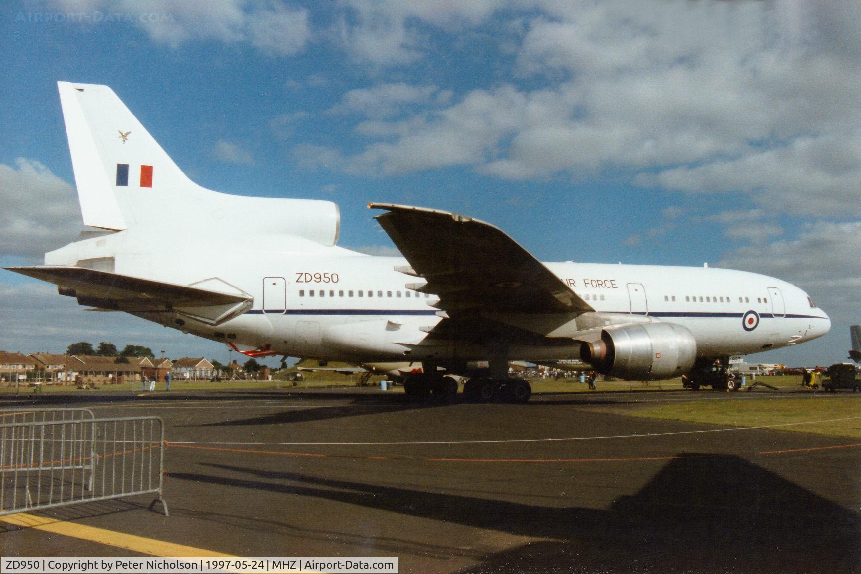ZD950, 1979 Lockheed L-1011-385-3 TriStar K1 (500) C/N 193V-1164, Another view of the 216 Squadron TriStar KC.1 on display at the 1997 RAF Mildenhall Air Fete.