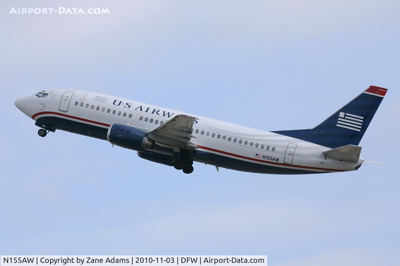 N155AW, 1987 Boeing 737-3G7 C/N 23777, US Airways departing at DFW