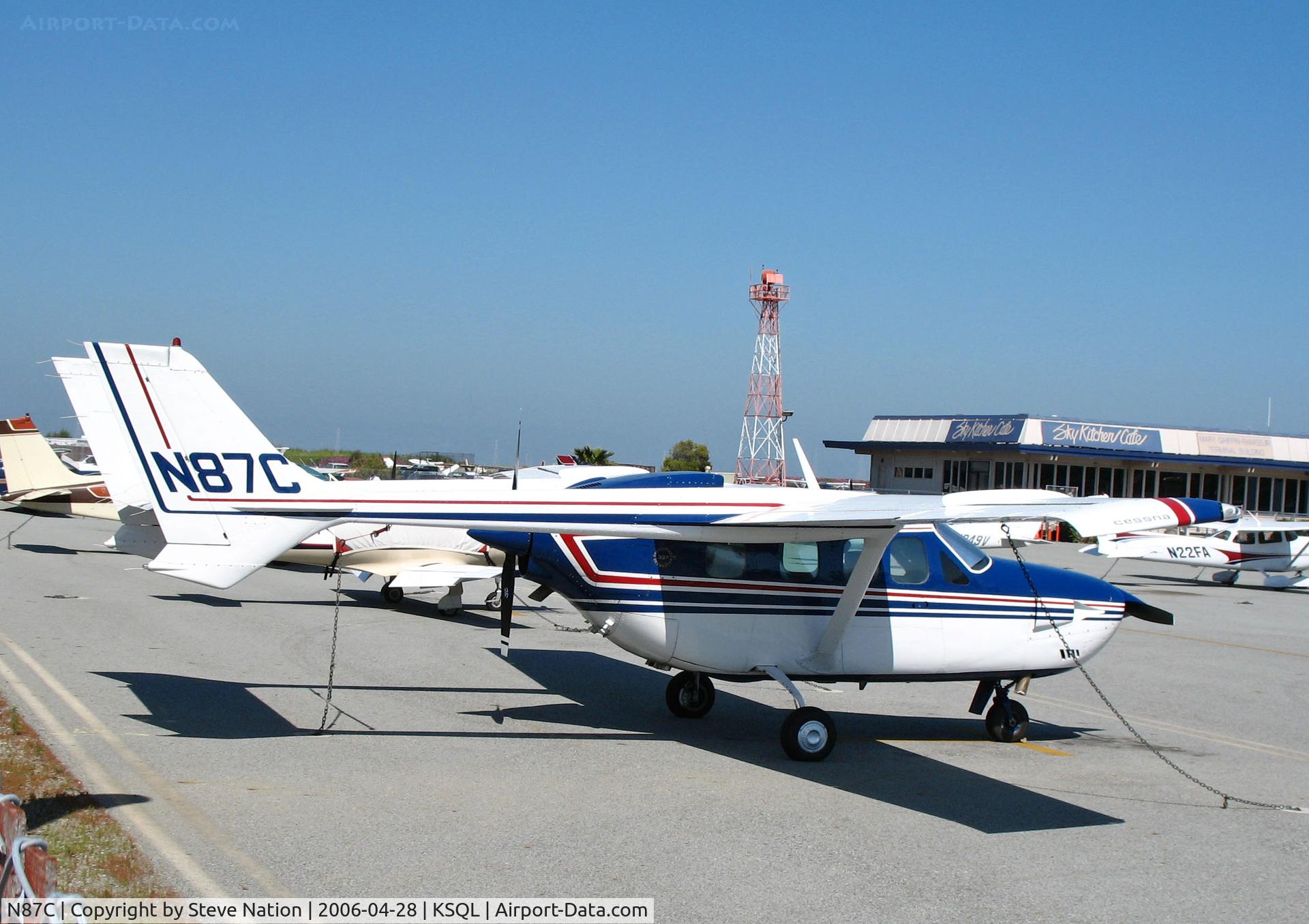 N87C, 1974 Cessna T337G Turbo Super Skymaster C/N P3370118, 1974 Cessna T337G in from Minden, NV @ San Carlos, CA