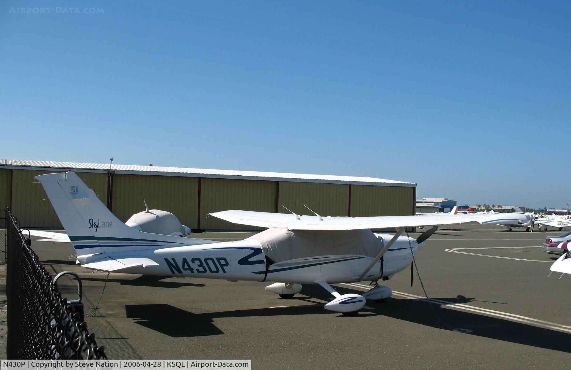 N430P, 2001 Cessna 182T Skylane C/N 18280973, Locally-based 2001 Cessna 182T with cockpit cover @ San Carlos, CA (canceled from US Register Sep 17, 2007; exported to Canada)