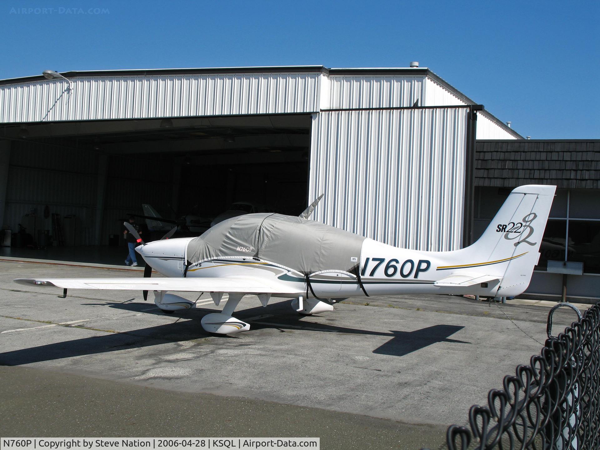 N760P, 2004 Cirrus SR22 C/N 0988, Locally-based 2004 Cirrus Design SR22 with cockpit cover @ San Carlos, CA