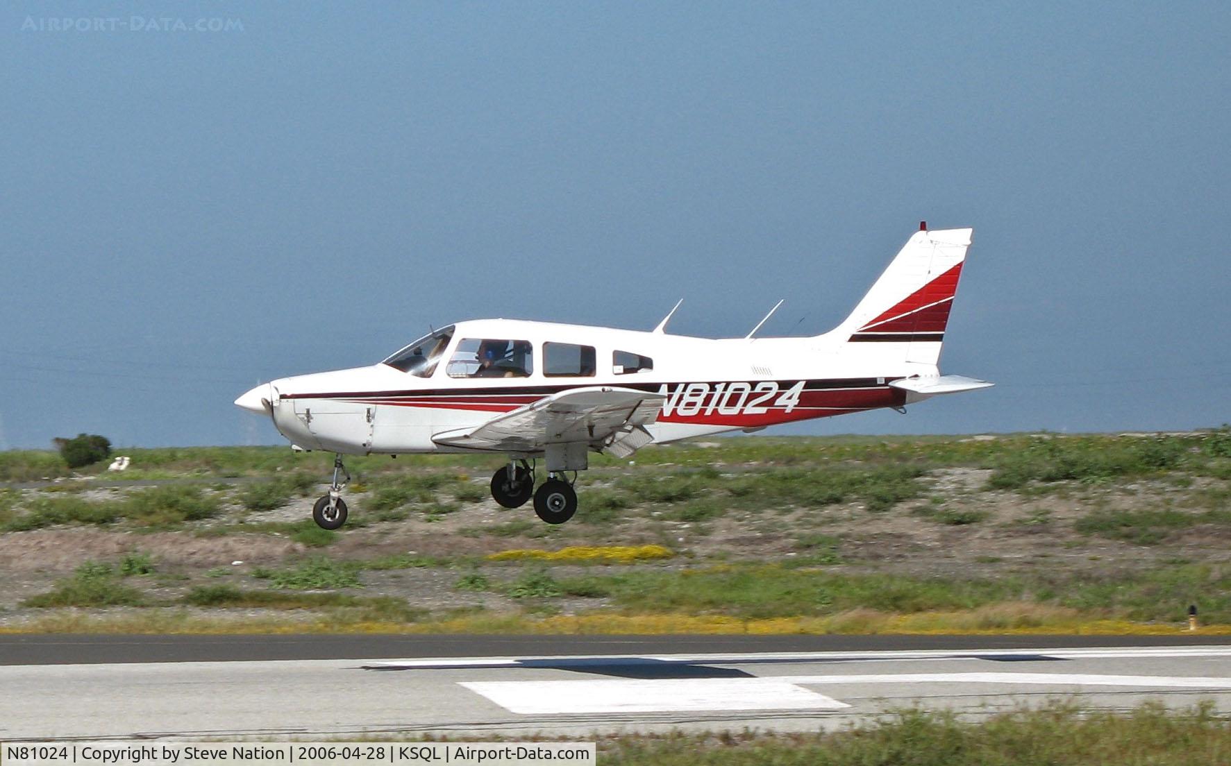 N81024, 1979 Piper PA-28-161 C/N 28-8016109, 1979 Piper PA-28-161 based at nearby Palo Alto Airport (KPAO) near touchdown @ San Carlos, CA