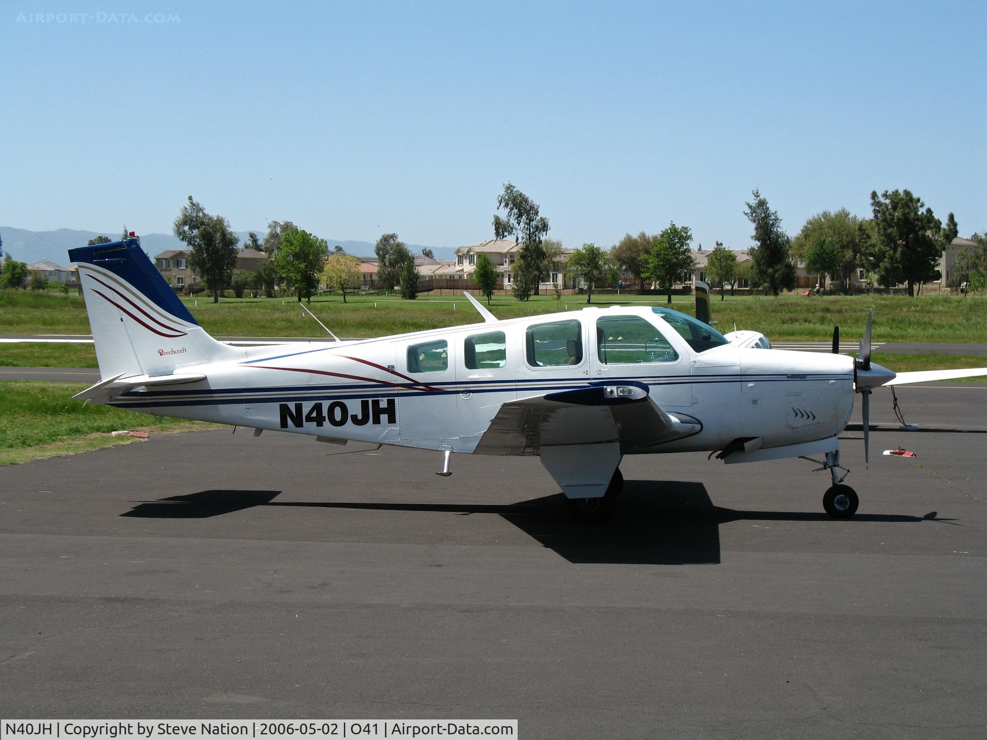 N40JH, 1975 Beech A36 Bonanza 36 C/N E-772, 1975 Beech A36 Bonanza on Woodland Aviation ramp