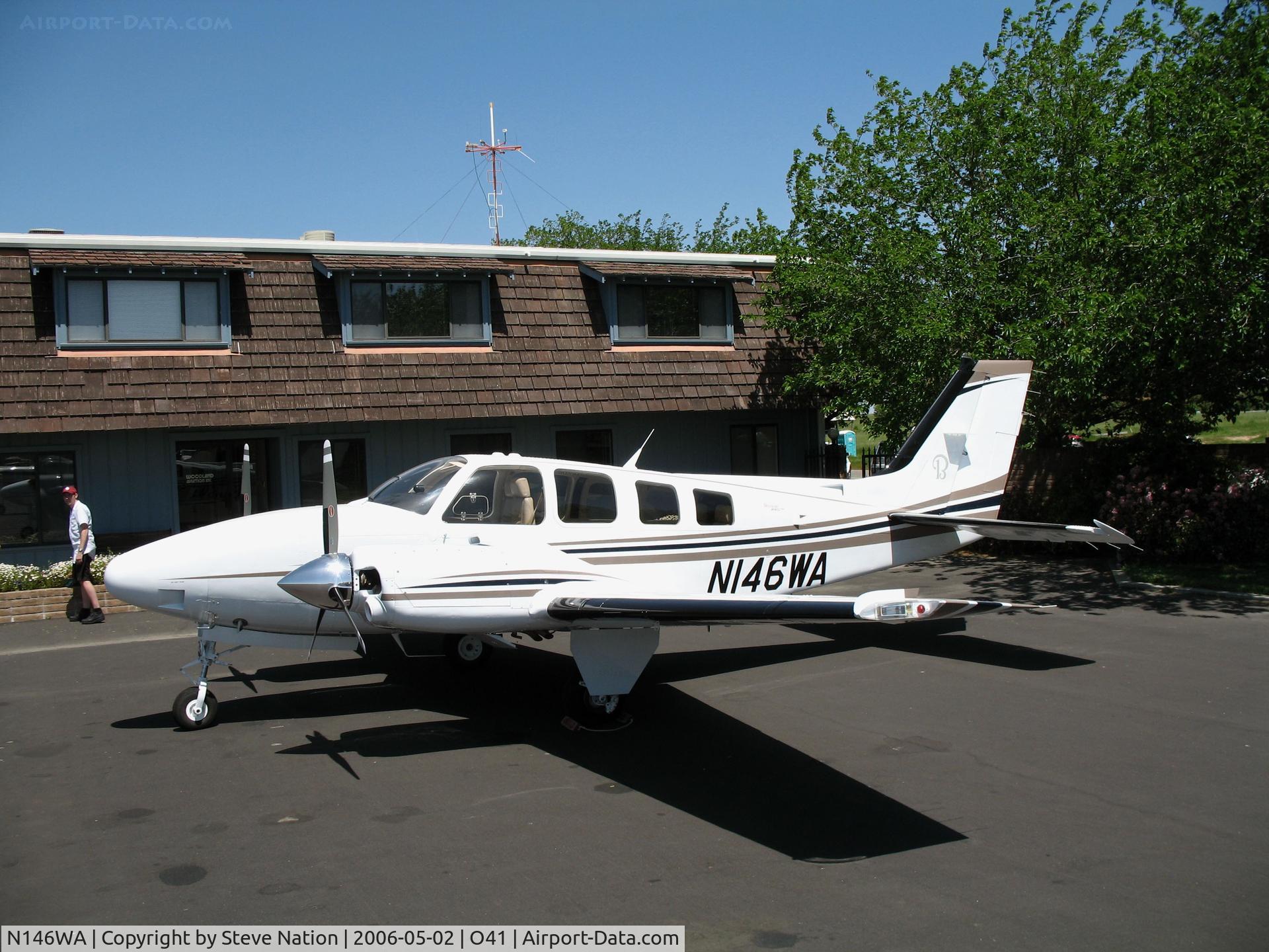N146WA, Raytheon Aircraft Company G58 Baron C/N TH-2146, Woodland Aviation Raytheon G58 @ Watts-Woodland, CA Airport (Canceled from USCAR on November 17, 2010; exported to Australia)