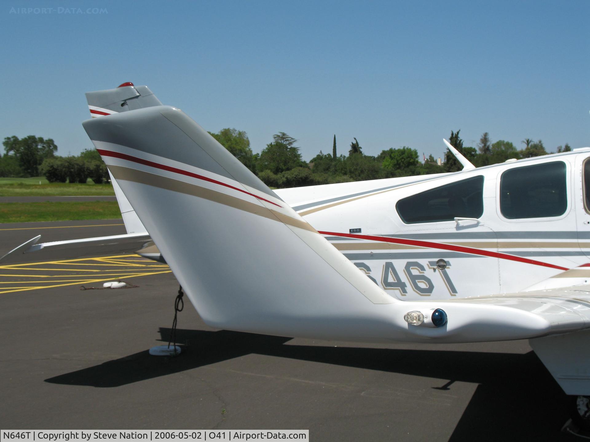N646T, 1974 Beech E-55 Baron C/N TE-981, Close-up of right winglet on 1974 Beech E-55 with Colemill Enterprises Foxstar conversion (4-blade Q tip props and winglets) @ Woodland Aviation (see http://www.colemill.com/Conversions/FoxstarBaron.php)