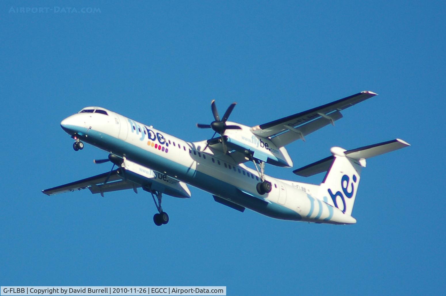 G-FLBB, 2009 De Havilland Canada DHC-8-402Q Dash 8 C/N 4255, Flybe G-FLBB De Havilland DHC8-Q402 on approach to Manchester Airport