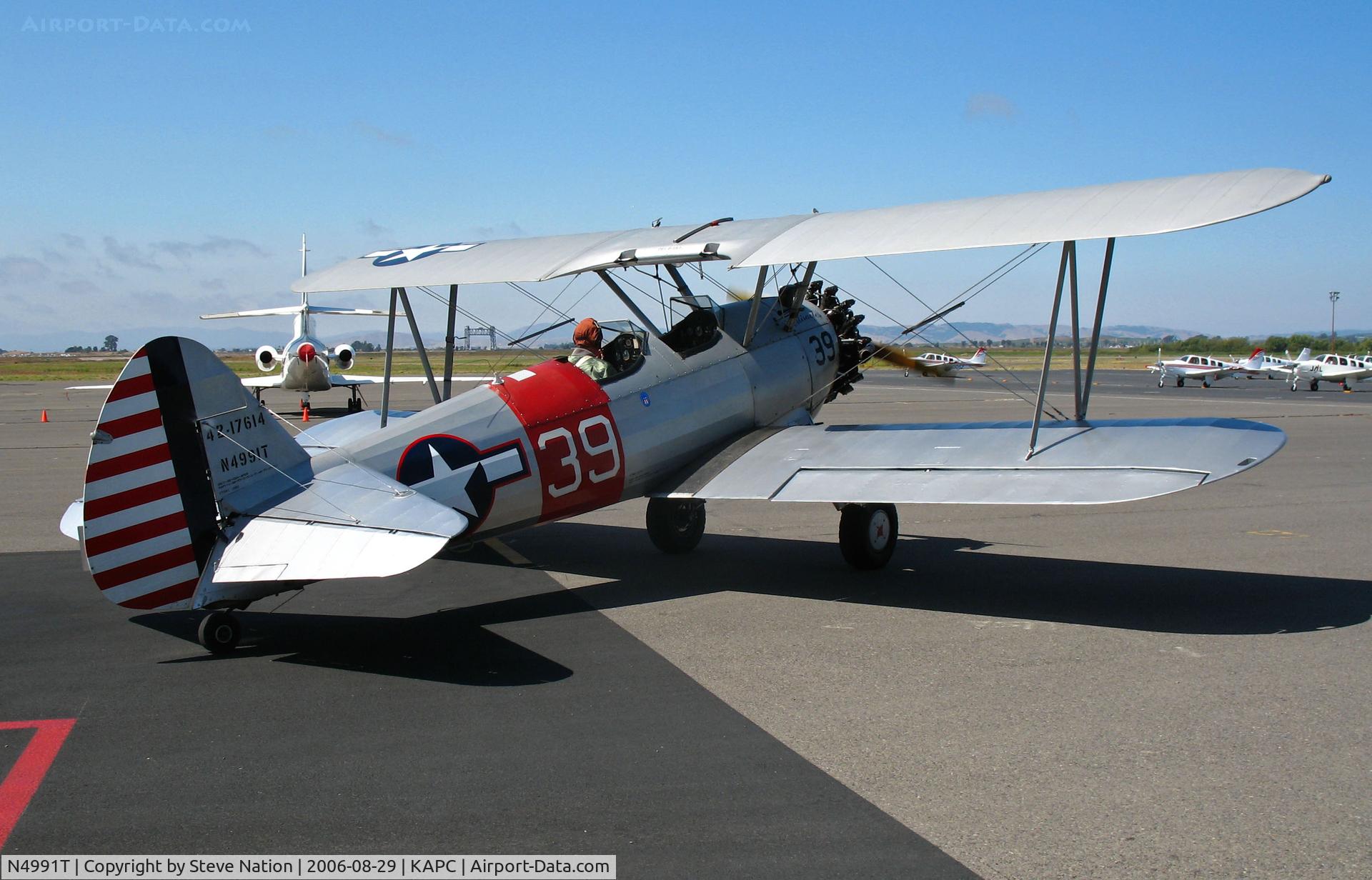 N4991T, 1943 Boeing PT-13D Kaydet (E75) C/N 75-5777, Locally-based PT-13D in USAAC cs 42-17614 #39 