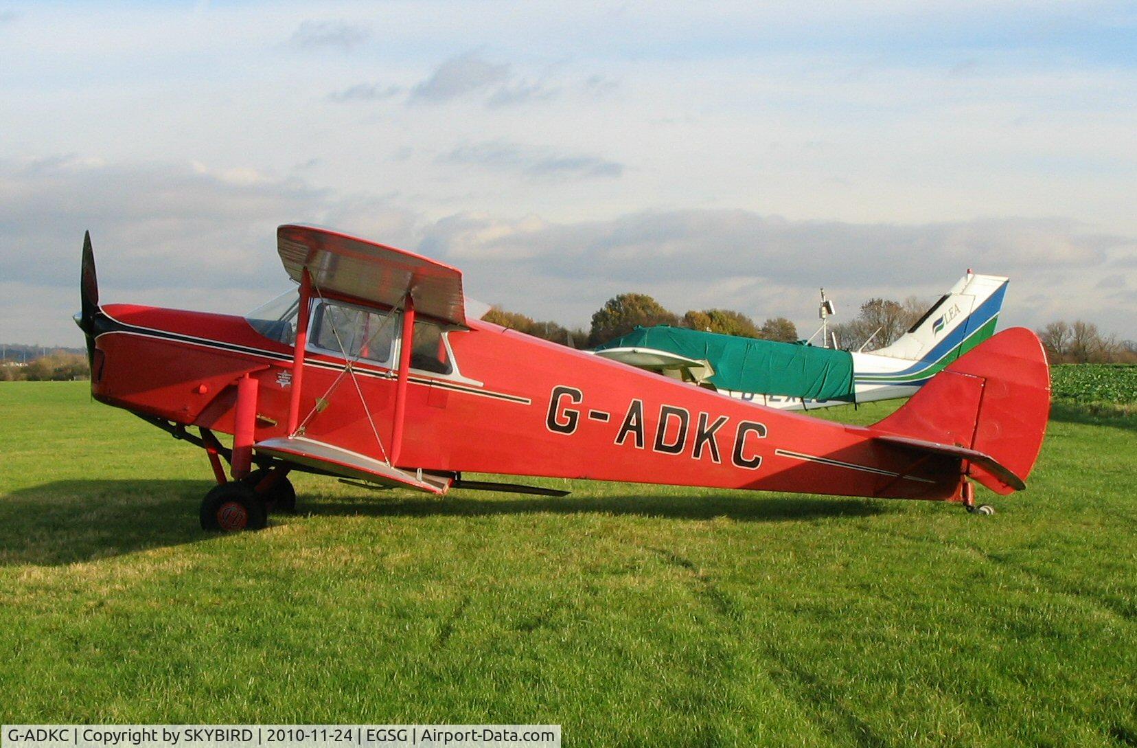 G-ADKC, 1936 De Havilland DH.87B Hornet Moth C/N 8064, Photographed at Stapleford Aerodrome, Essex.
This aircraft has a centralised control-column,  which can be operated by either side of front-seated occupants.