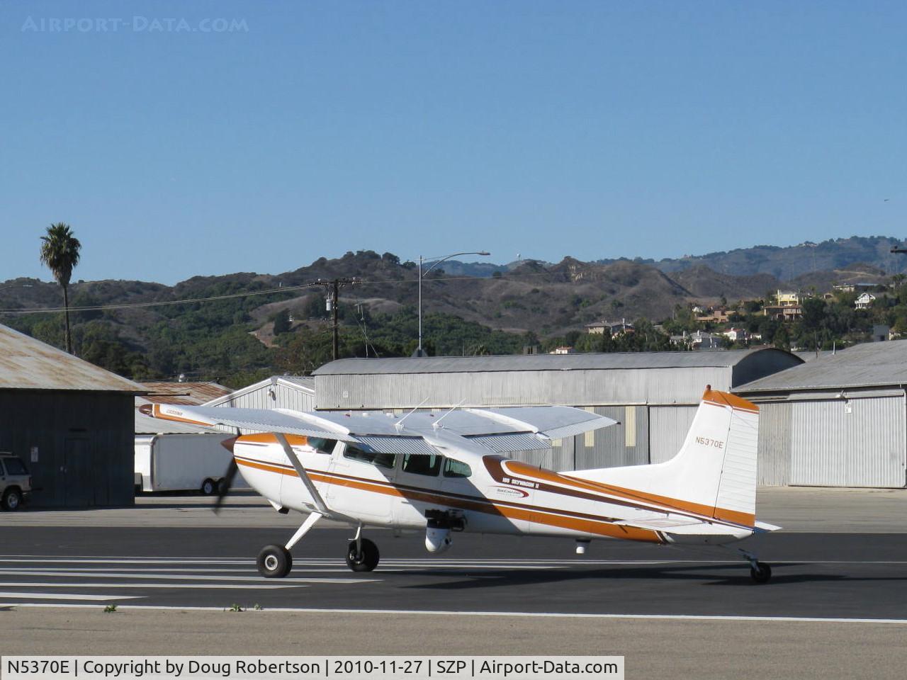 N5370E, 1980 Cessna A185F Skywagon 185 C/N 18503958, 1980 Cessna A185F SKYWAGON II 'Eye in the Sky' camera, Continental IO-550-D 300 Hp, Experimental class, takeoff roll Rwy 22