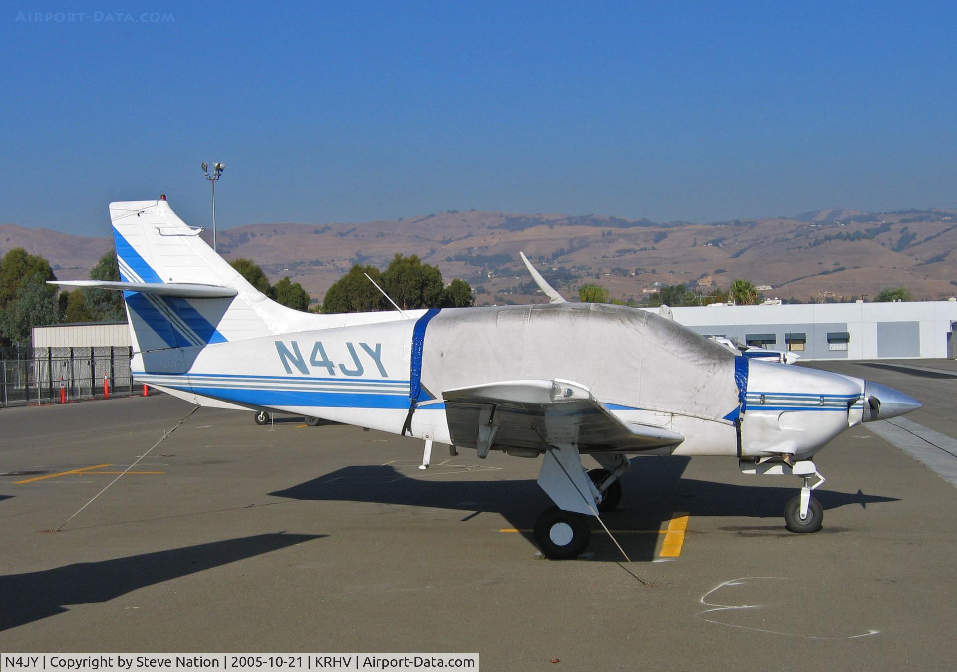 N4JY, 1976 Rockwell International 112TC Commander C/N 13080, Locally-based 1976 Rockwell Intl 112TC with canopy cover @ Reid-Hillview Airport, San Jose, CA
