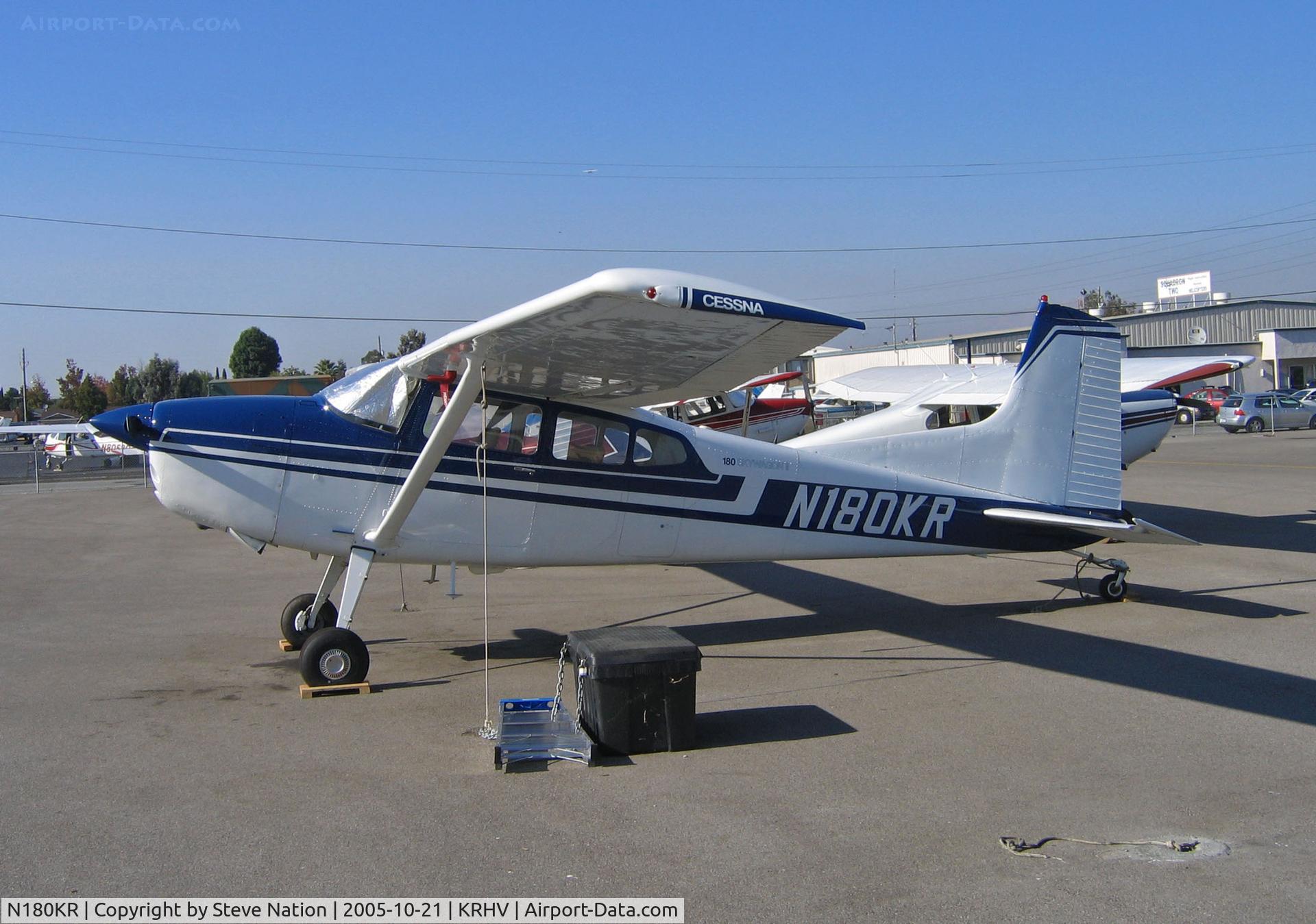 N180KR, 1980 Cessna 180K Skywagon C/N 18053147, Locally-based 1980 Cessna 180K in gorgeous late PM sunlight @ Reid-Hillview Airport, San Jose, CA