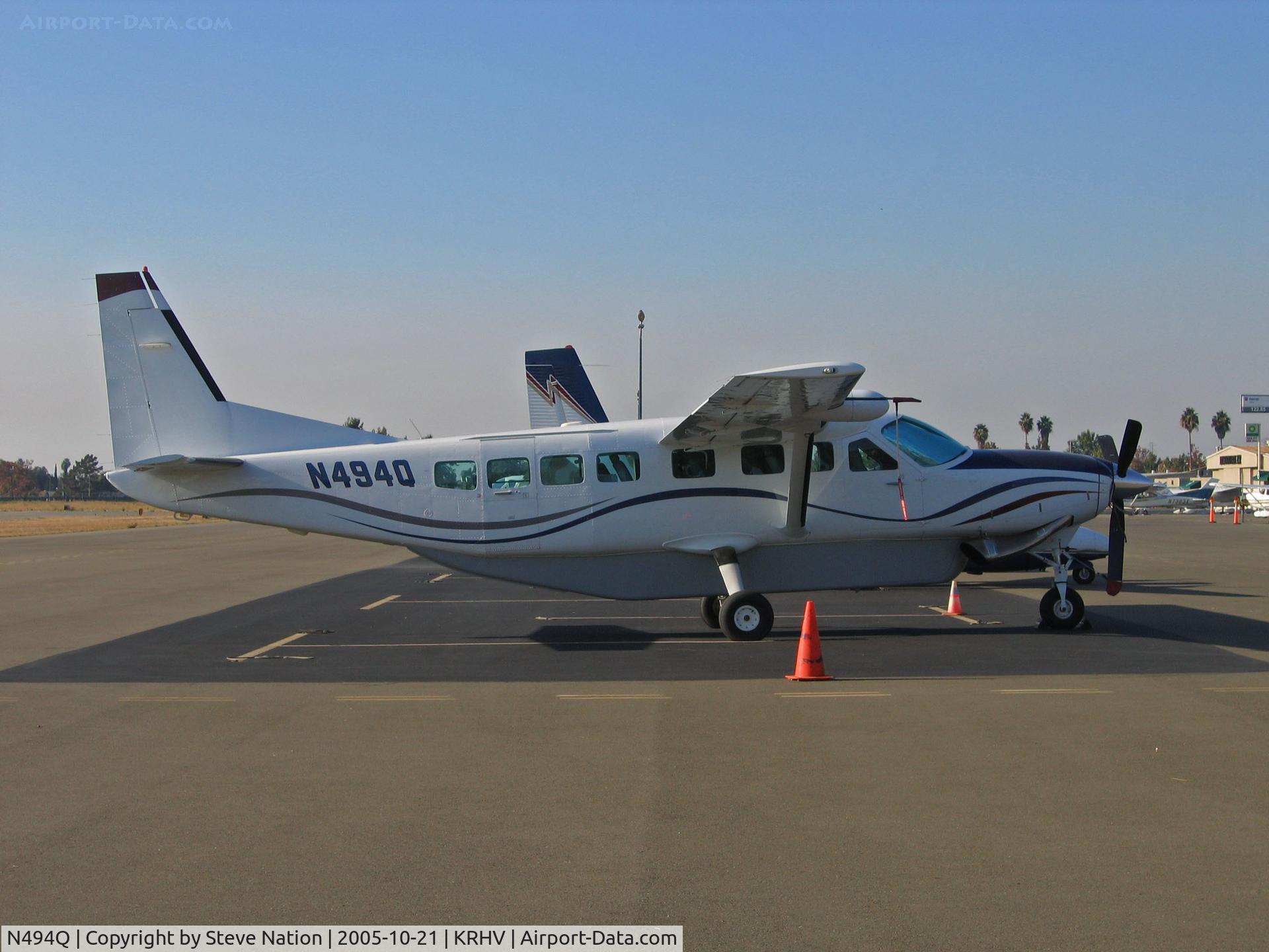 N494Q, 2000 Cessna 208B Grand Caravan C/N 208B0869, Locally-based 2000 Cessna 208B in bright sunshine @ Reid-Hillview Airport, San Jose, CA