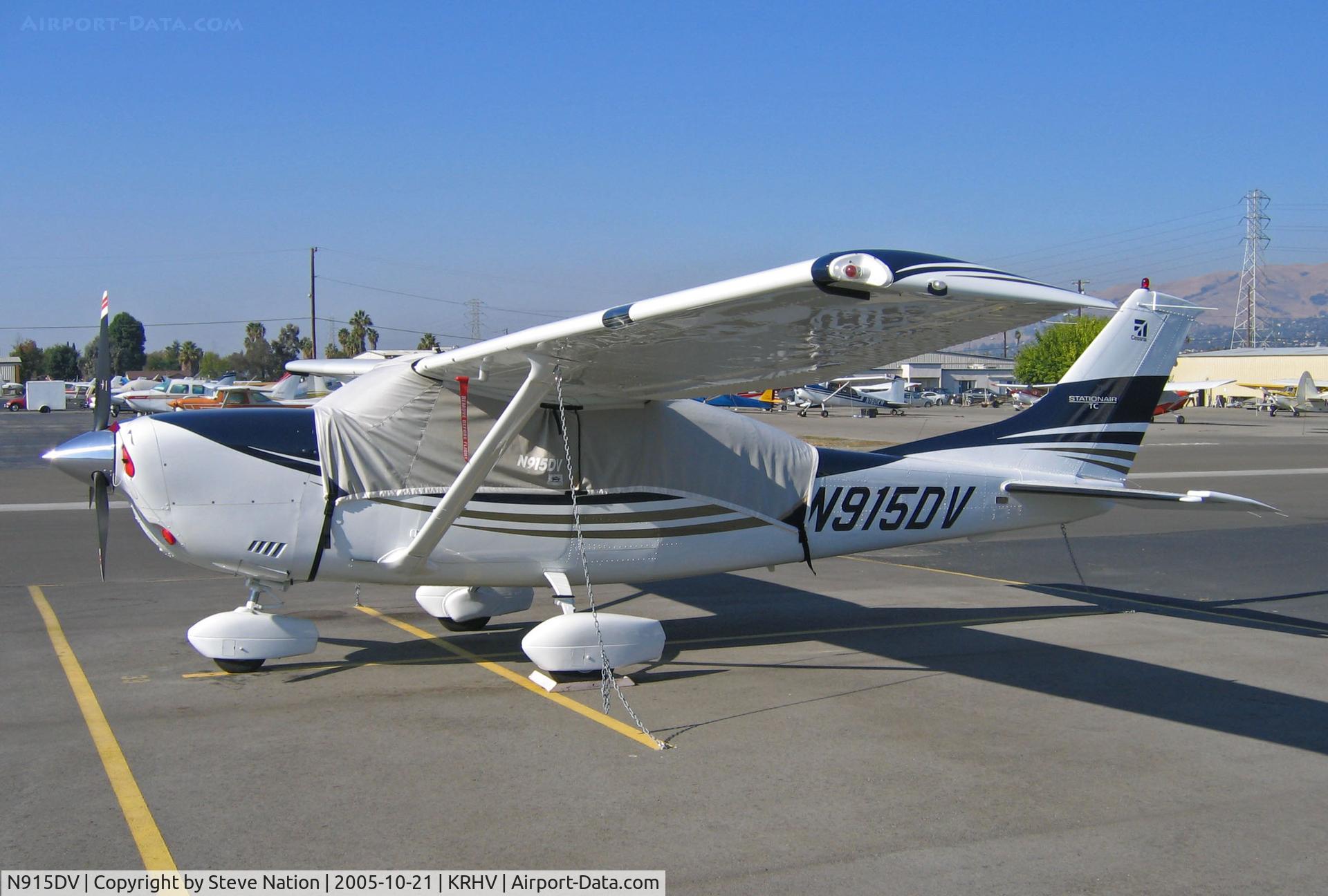N915DV, 2005 Cessna T206H Turbo Stationair C/N T20608529, Locally-based 2005 Cessna T206H with cockpit cover @ Reid-Hillview (originally Reid's Hillview) Airport, San Jose, CA