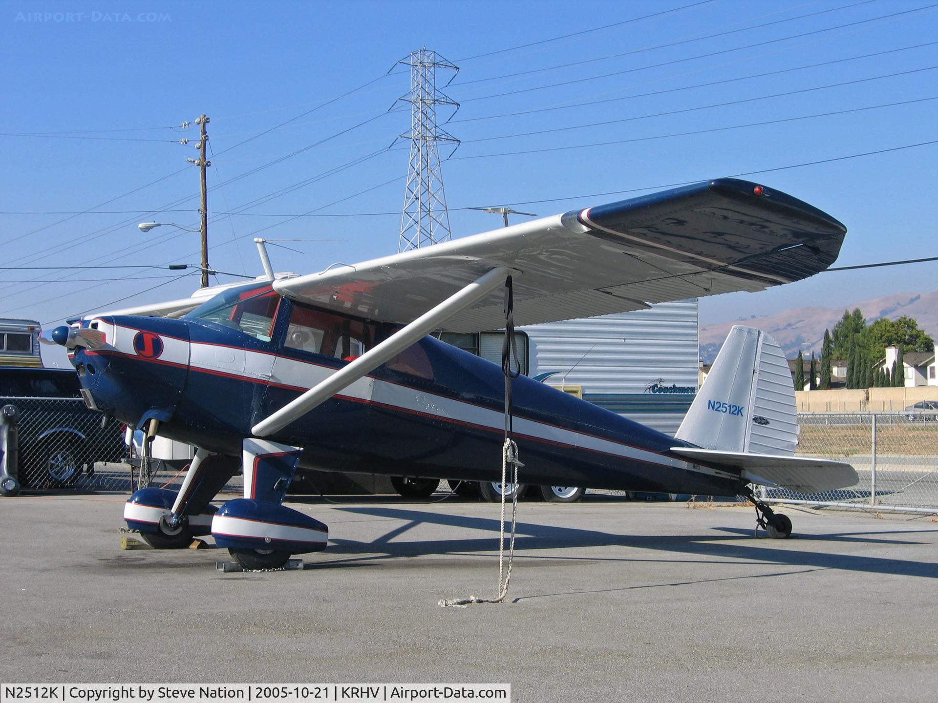 N2512K, 1947 Luscombe 8E Silvaire C/N 5239, Locally-based 1947 Luscombe 8E in brilliant sunshine @ Reid-Hillview (originally Reid's Hillview) Airport, San Jose, CA