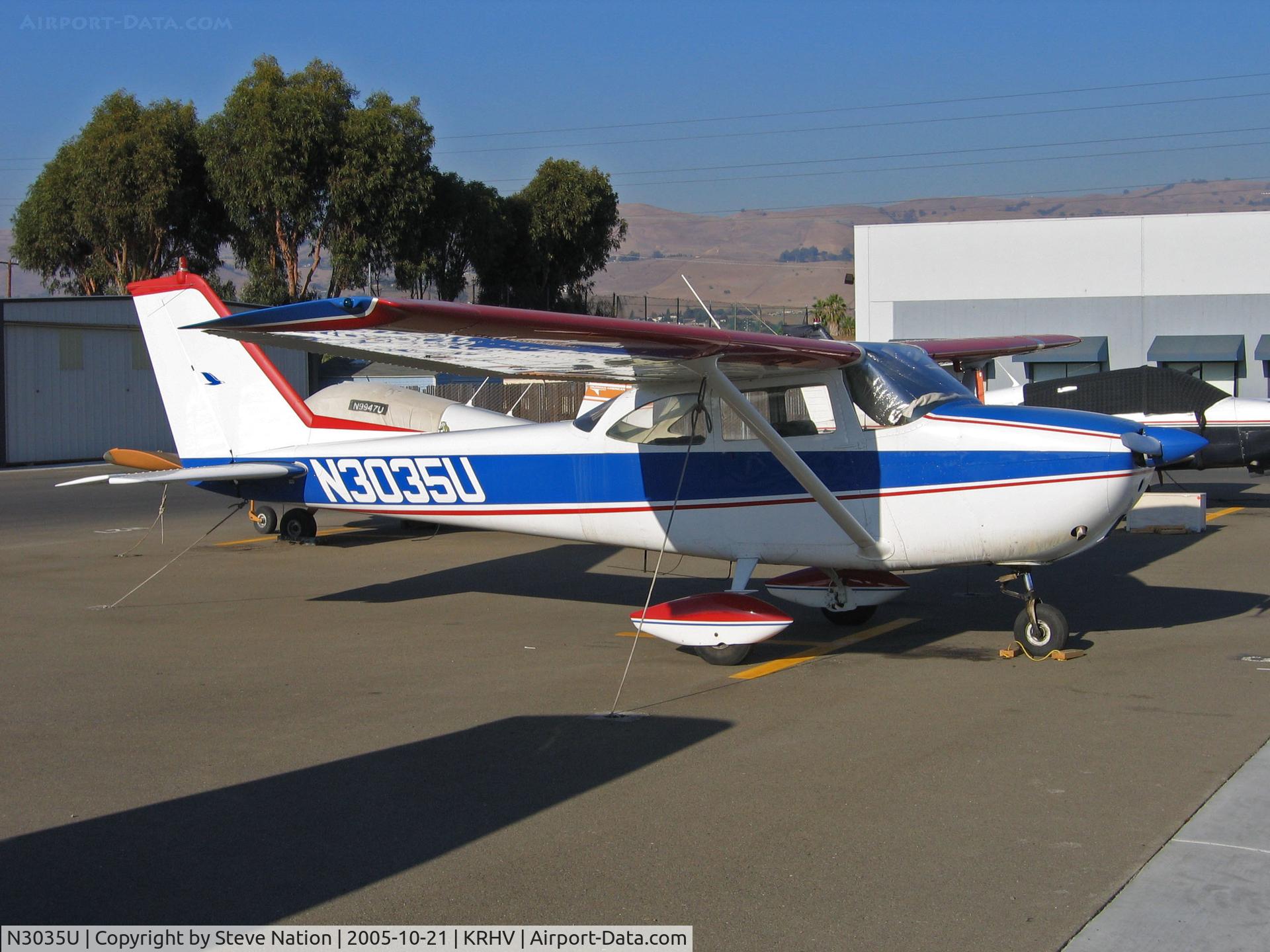 N3035U, 1963 Cessna 172E C/N 17250635, Locally-based 1963 Cessna 172E in brilliant sunshine @ Reid-Hillview (originally Reid's Hillview) Airport, San Jose, CA