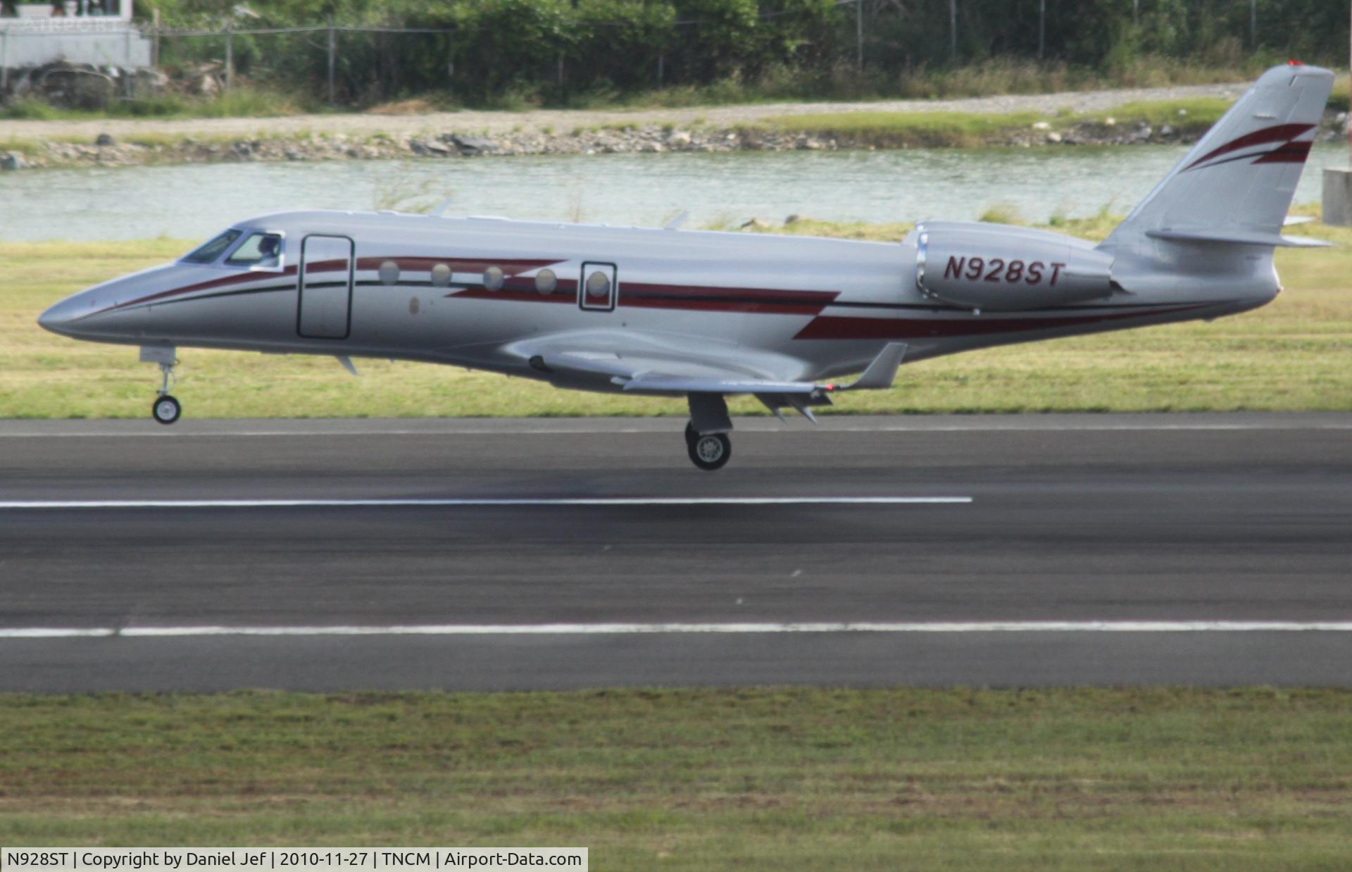 N928ST, 2007 Israel Aircraft Industries Gulfstream G150 C/N 232, Landing at TNCM N928ST