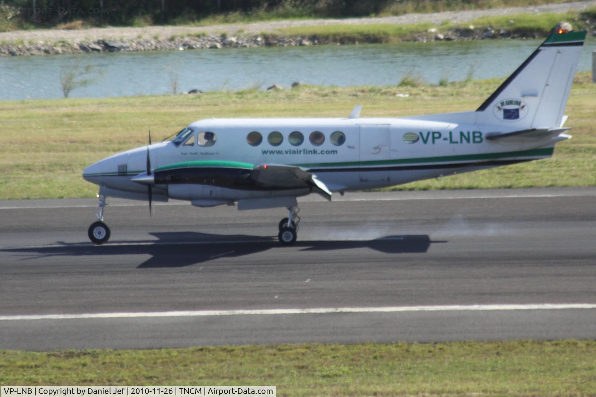 VP-LNB, 1973 Beechcraft A100 King Air C/N B-166, VP-LNB landing at TNCM