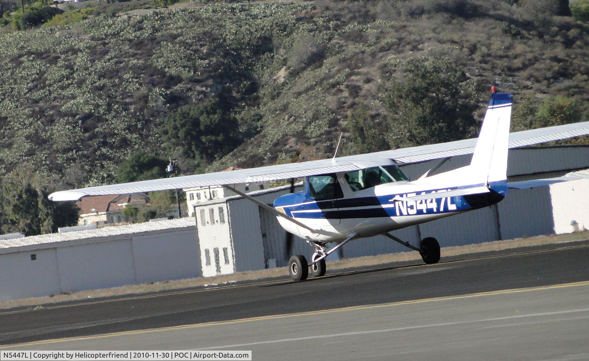 N5447L, 1980 Cessna 152 C/N 15284317, Rolling out after landing