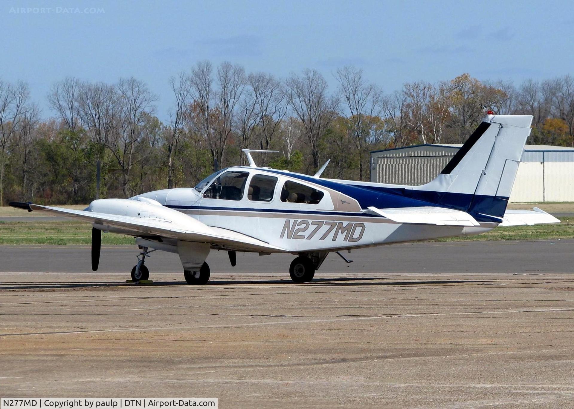 N277MD, 1966 Beech C55 Baron (95-C55) C/N TE-223, At Downtown Shreveport.