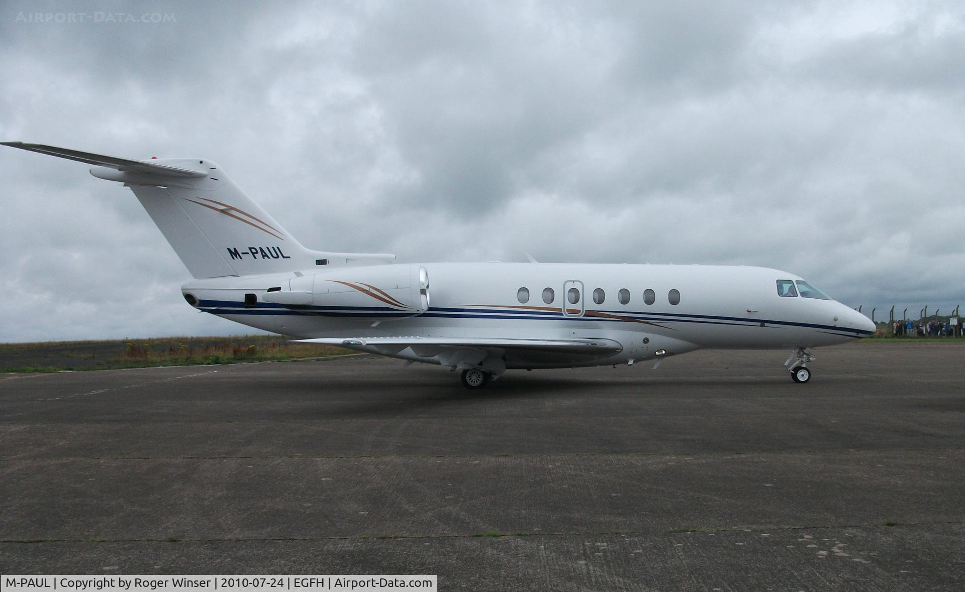 M-PAUL, 2009 Hawker Beechcraft 4000 C/N RC-34, Smart Hawker 4000 Horizon bizjet taxing to apron. Re-registered G-PROO on 17 November 2010