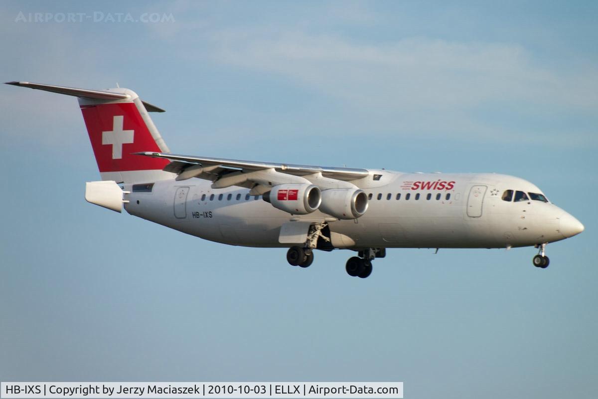 HB-IXS, 1995 British Aerospace Avro 146-RJ100 C/N E3280, HB-IXS_1995 Brit. Aerospace Reg. Aircraft AVRO 146-RJ100, c/n: E3280
