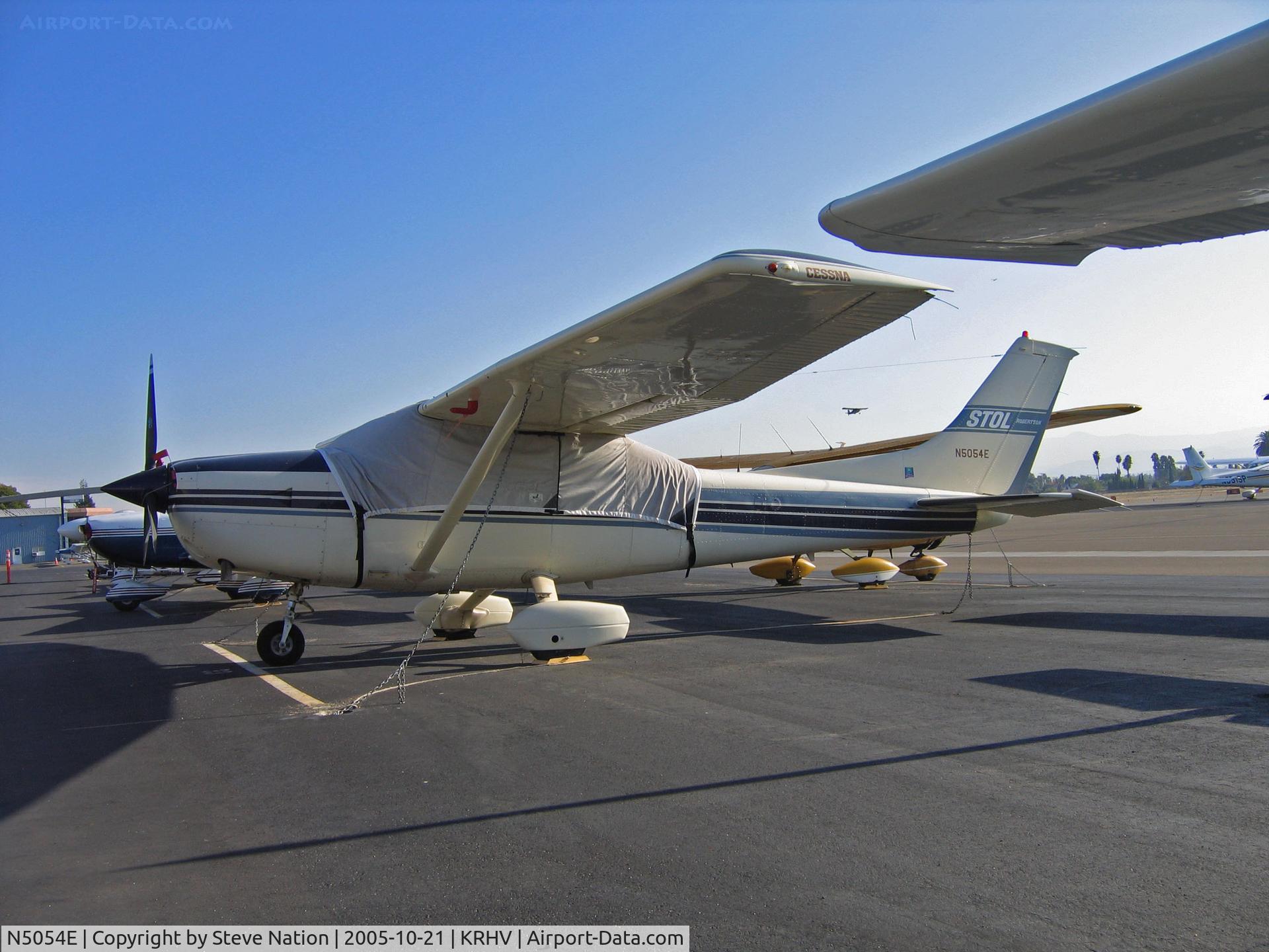 N5054E, 1982 Cessna T182 Skylane C/N 18268287, Locally-based 1982 Cessna T182 with STOL mods and cockpit covered in bright sunshine @ Reid-Hillview Airport, San Jose, CA (canceled from USCAR on November 5, 2007; exported to Guatemala)