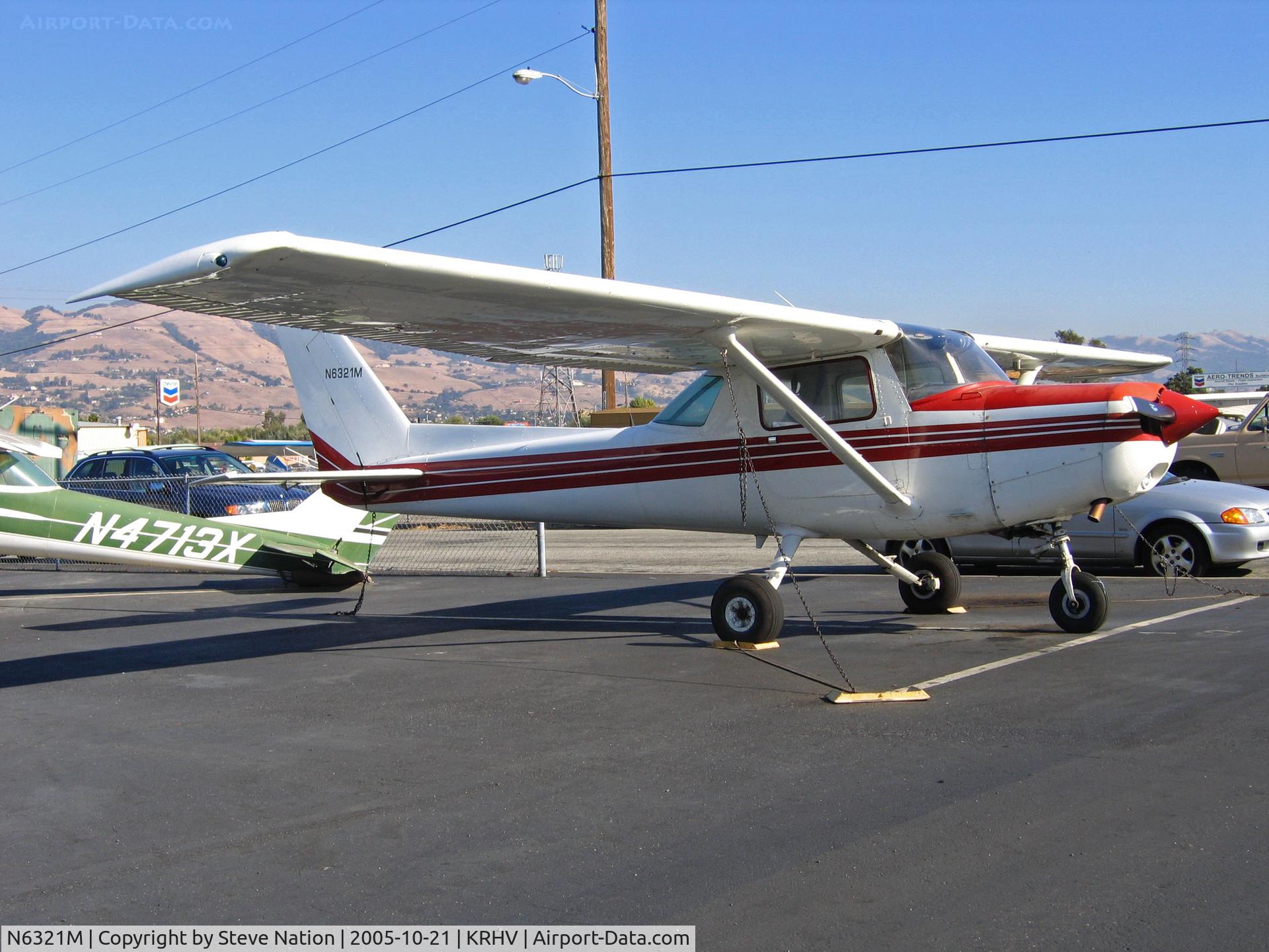 N6321M, 1980 Cessna 152 C/N 15284671, Locally-based 1980 Cessna 152 operated by Nice Air posing in bright sunshine @ Reid-Hillview Airport, San Jose, CA