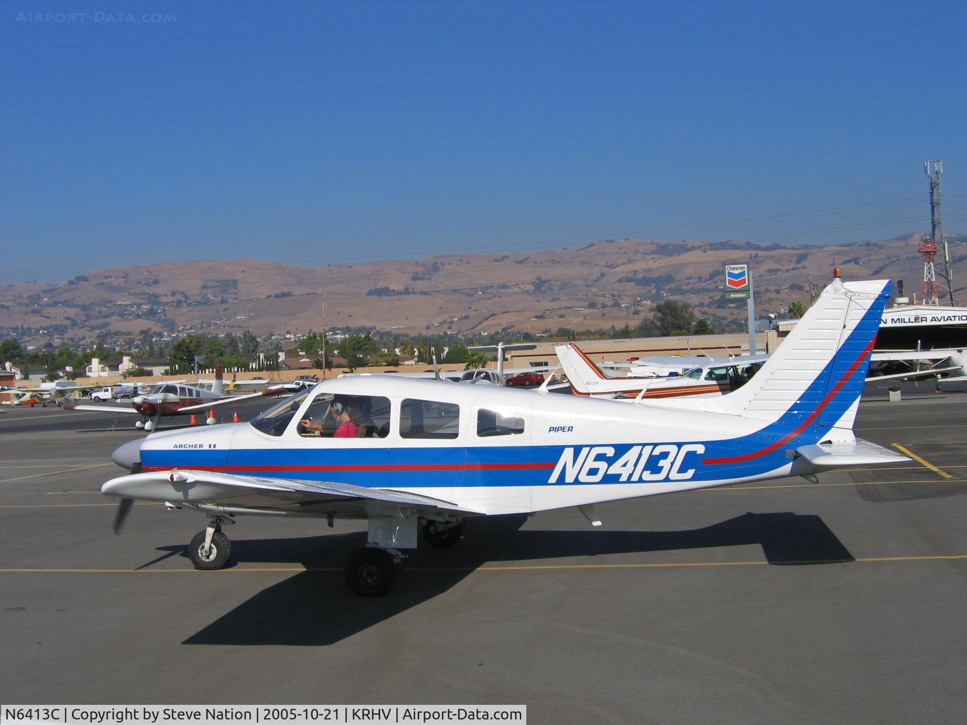 N6413C, 1978 Piper PA-28-181 C/N 28-7890372, Looking really fine, this locally-based 1978 Piper PA-28-181 taxis in bright sunshine @ Reid-Hillview Airport, San Jose, CA (canceled from USCAR on February 16, 2007 following accident at Dorris, CA on July 3, 2006 - see NTSB for accident report at: http: