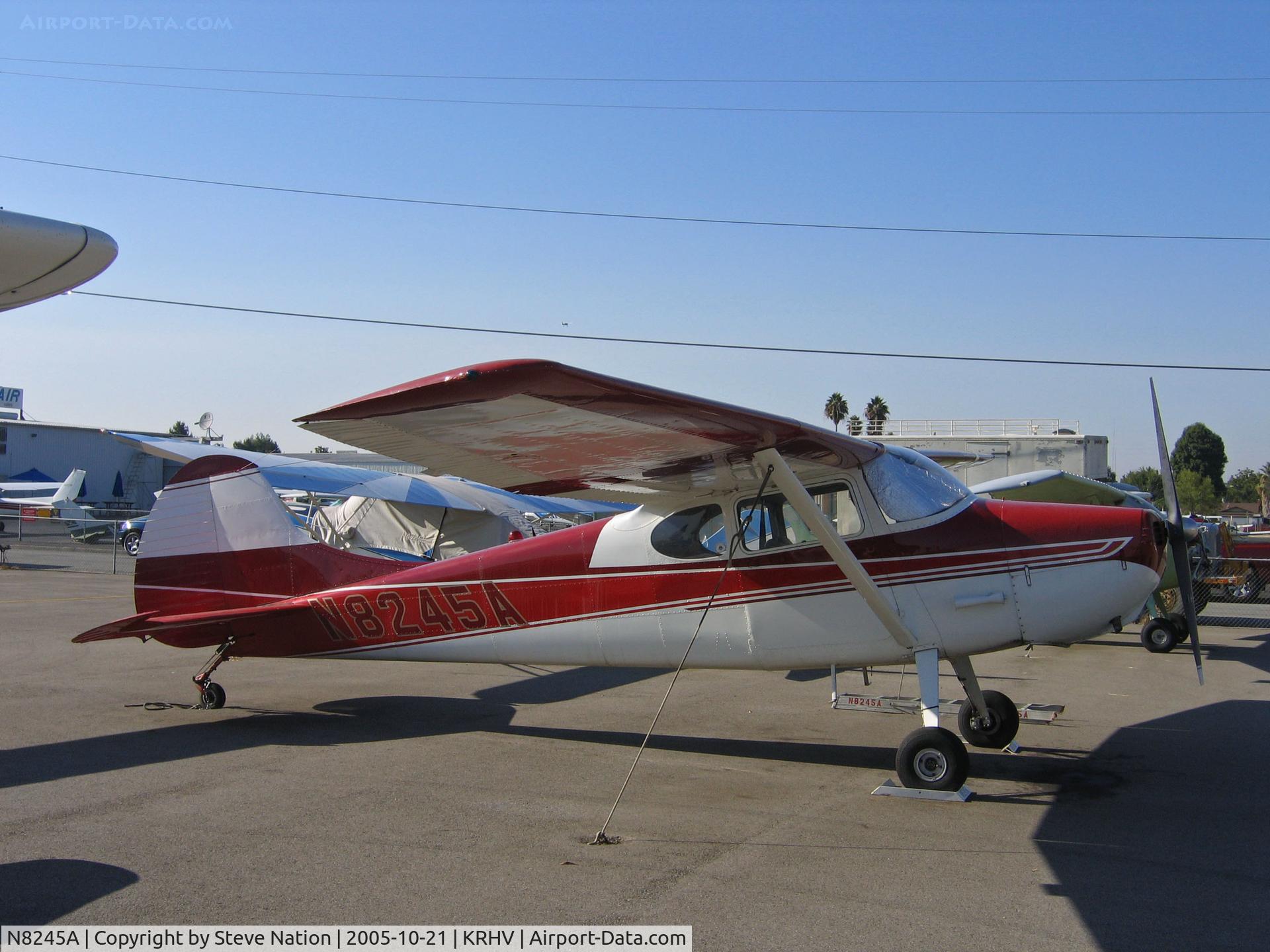 N8245A, 1952 Cessna 170B C/N 25097, Locally-based 1952 Cessna 170B in bright sunshine @ Reid-Hillview Airport, San Jose, CA (registered to owner in White City OR by Aug 2006)