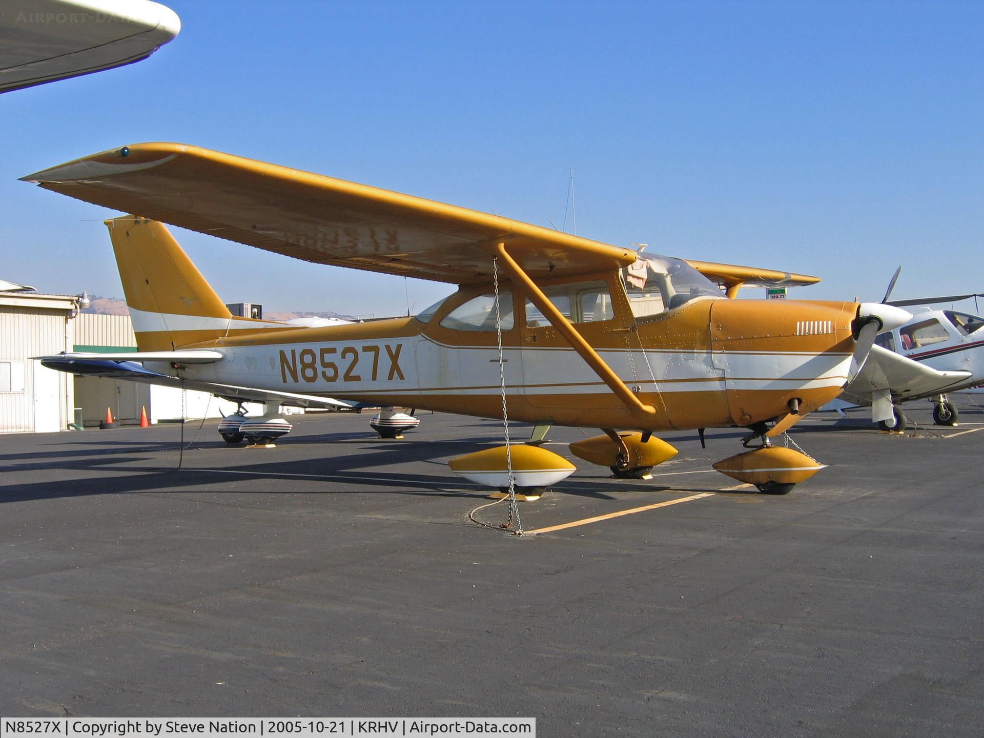 N8527X, 1962 Cessna P172D Skyhawk Powermatic C/N P17257127, Butterscotch and white 1962 Cessna P172D in bright sunshine @ Reid-Hillview Airport, San Jose, CA