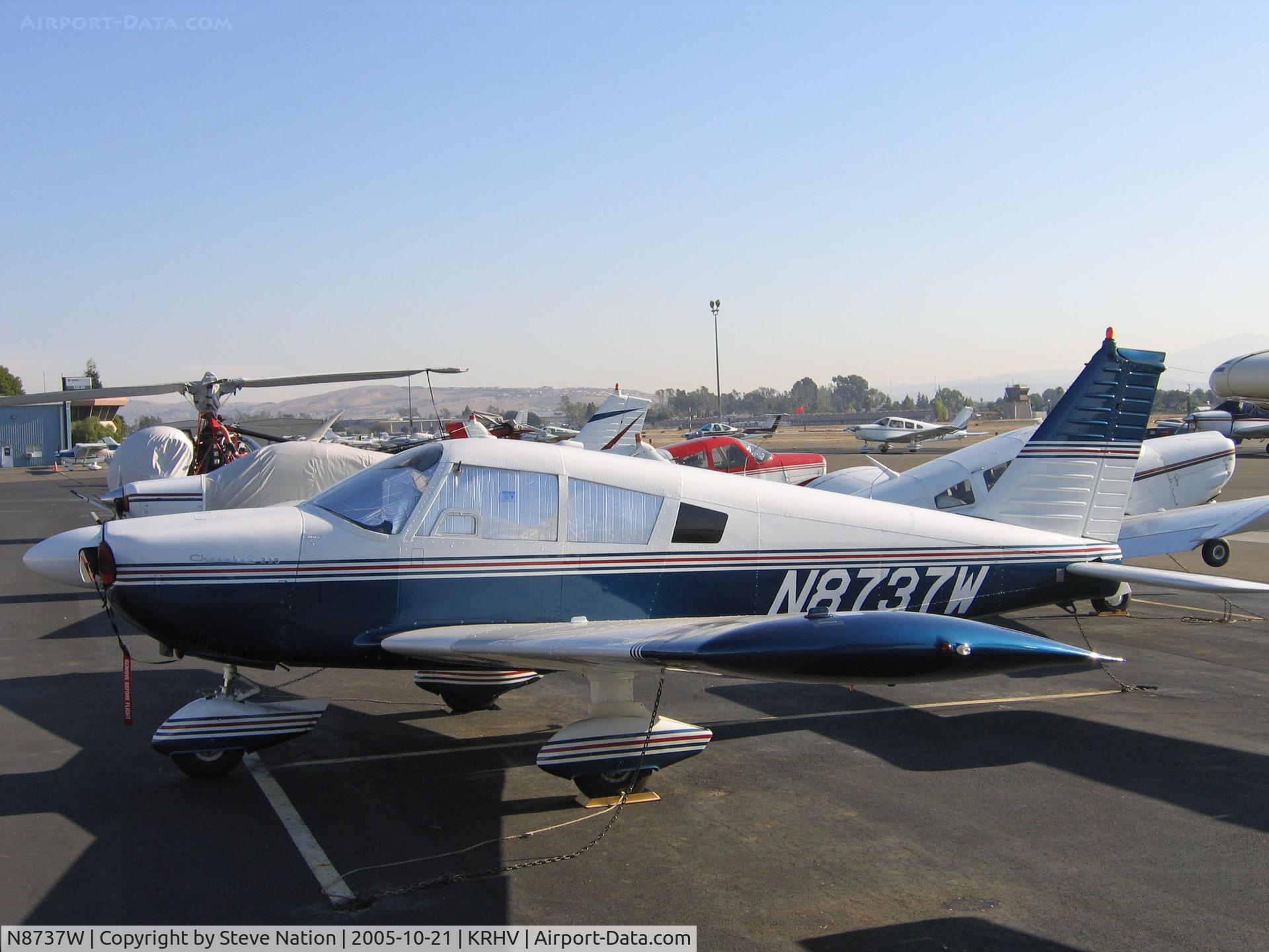 N8737W, 1964 Piper PA-28-235 C/N 28-10277, Locally-based 1964 Piper PA-28-235 with cockpit cover @ Reid-Hillview Airport, San Jose, CA