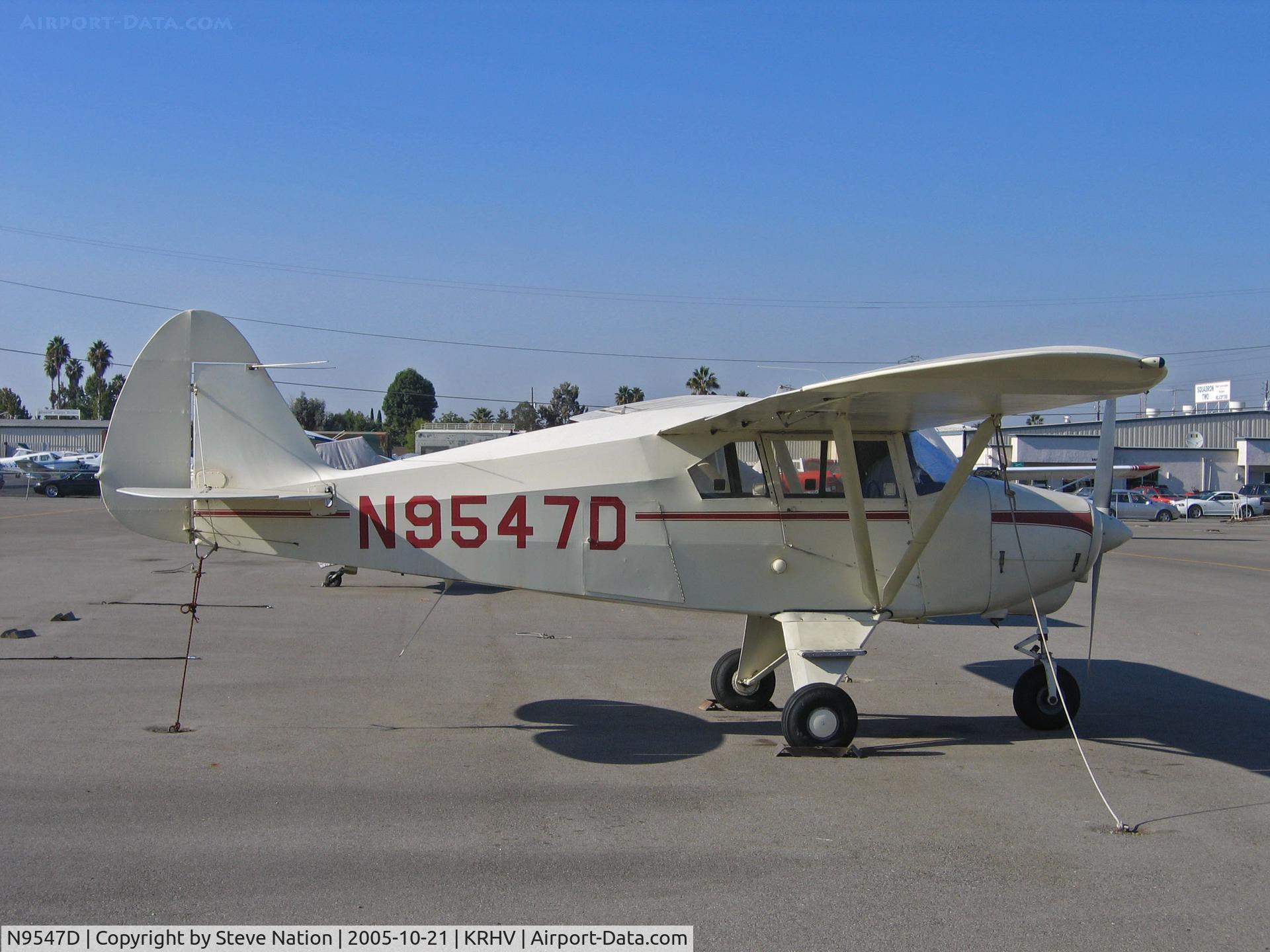 N9547D, 1958 Piper PA-22-160 Tri Pacer C/N 22-6464, Locally-based 1958 Piper PA-22-160 in brilliant sunshine @ Reid-Hillview Airport, San Jose, CA