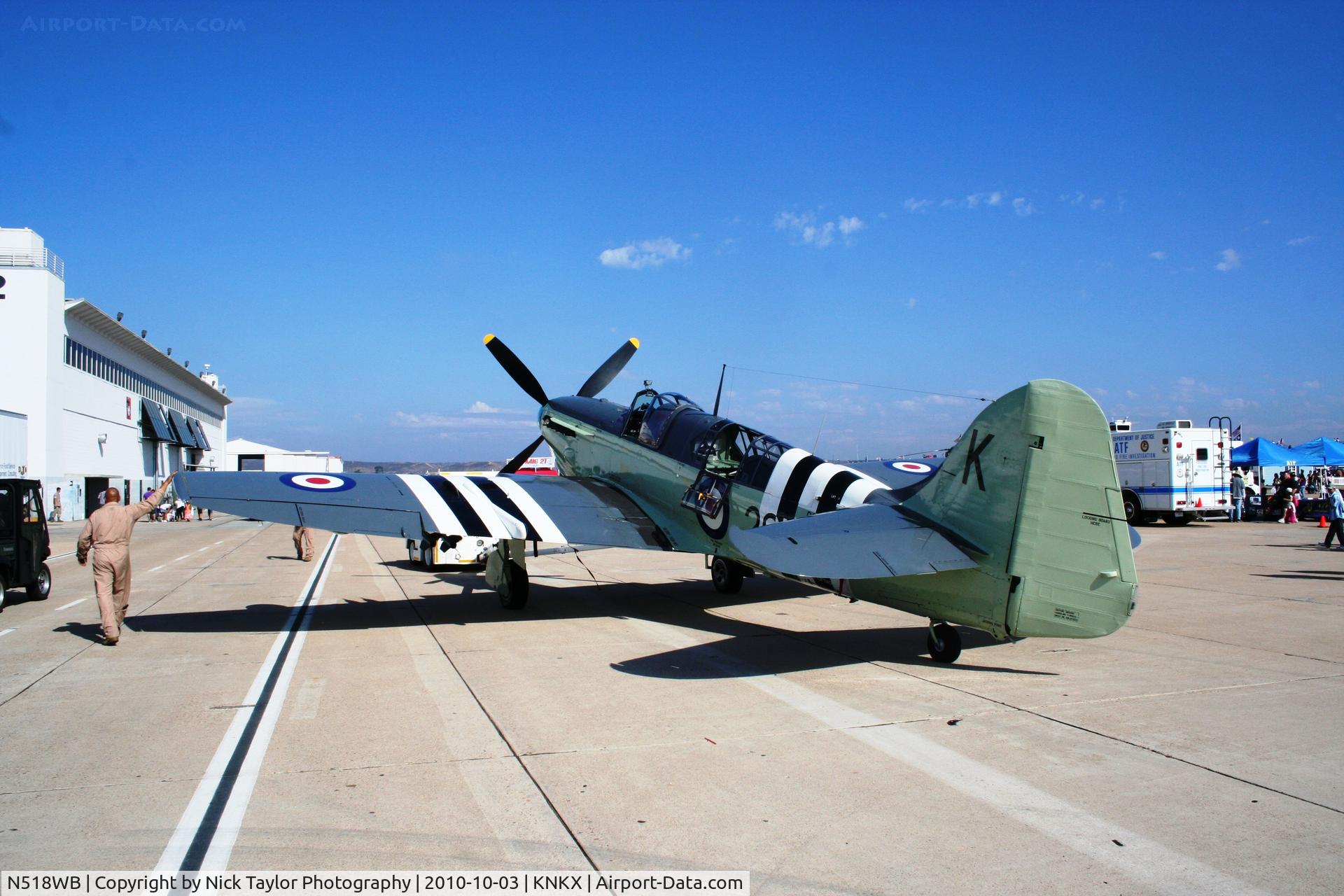 N518WB, 1950 Fairey Firefly AS.6 C/N F.8646, Being moved for departure at Miramar