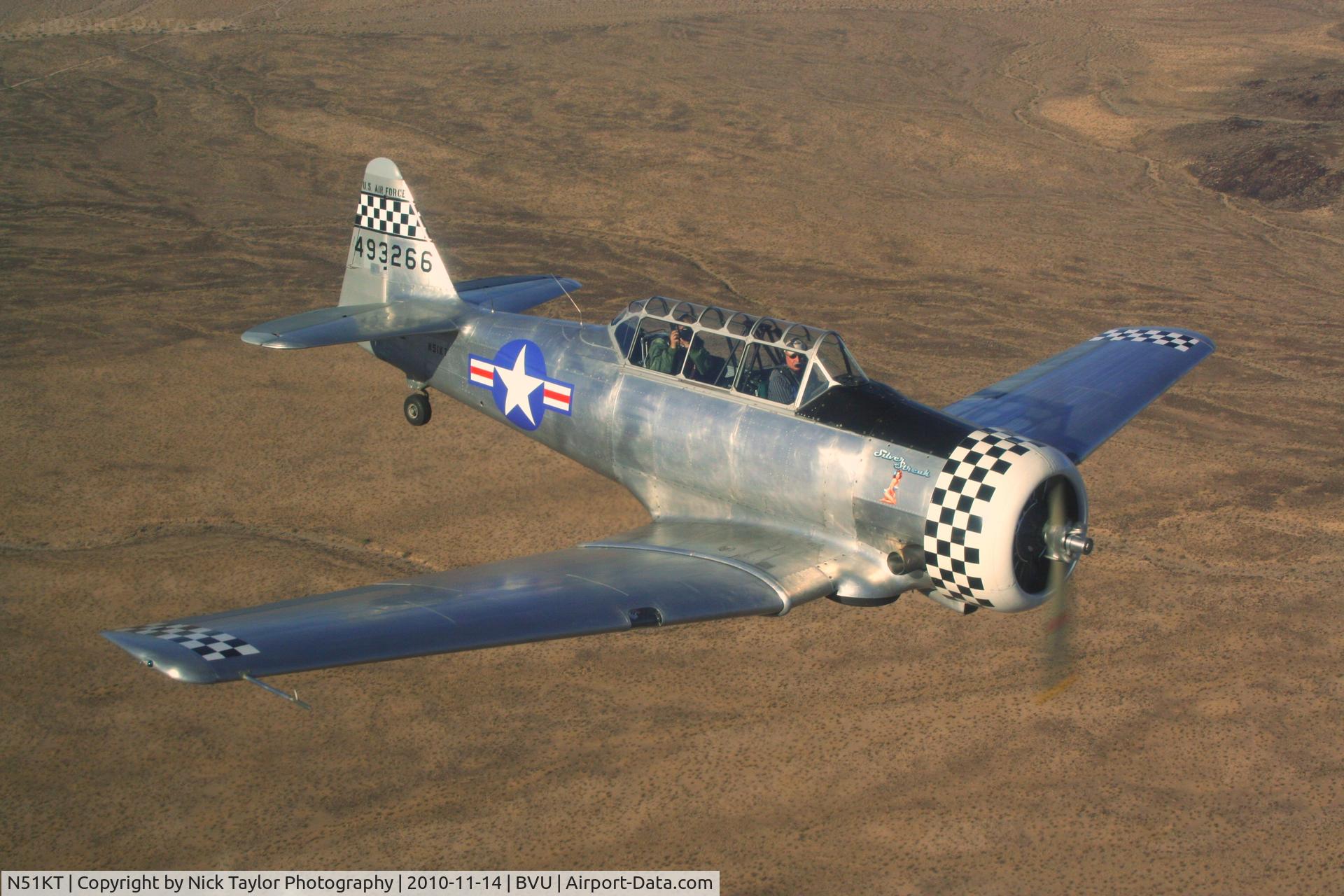 N51KT, 1951 North American T-6G Texan C/N 168-370, air to air over Az.