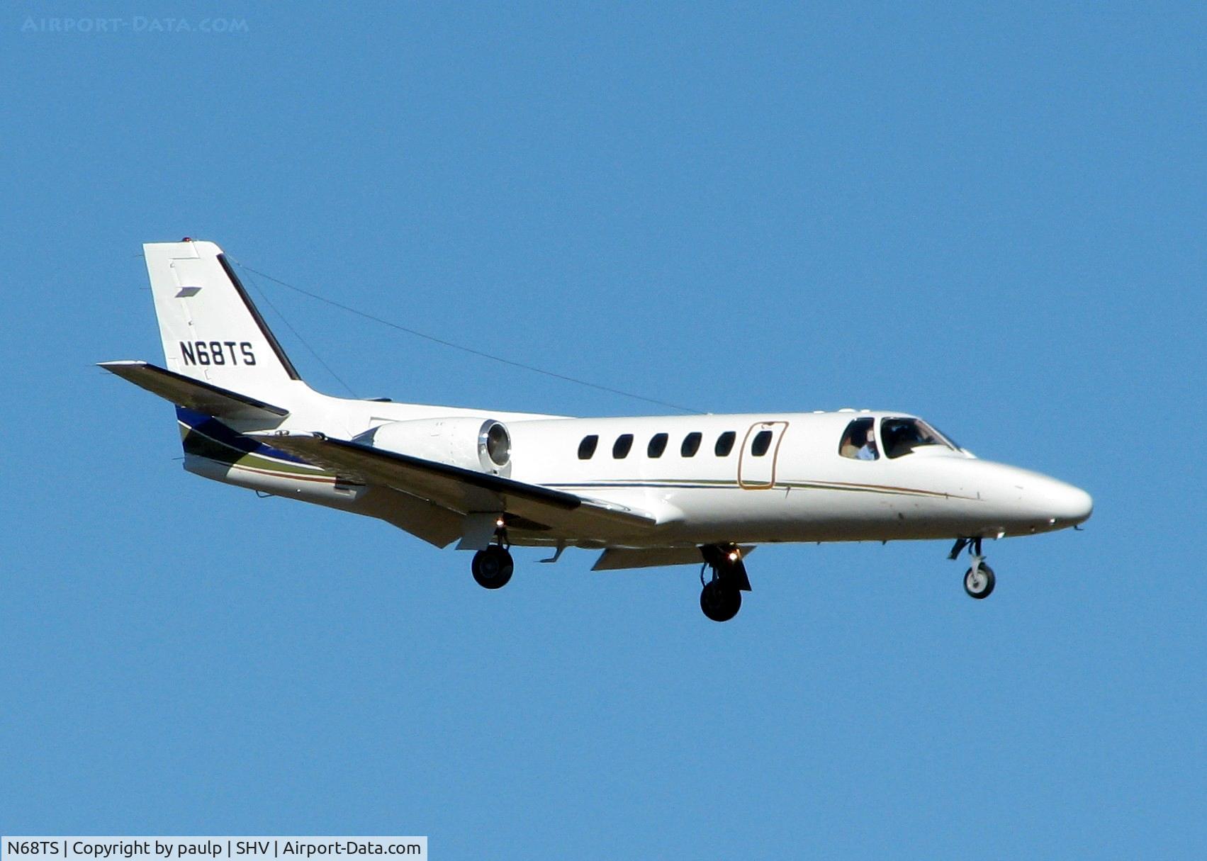 N68TS, 1983 Cessna 550 C/N 5500479, Landing at Shreveport Regional.