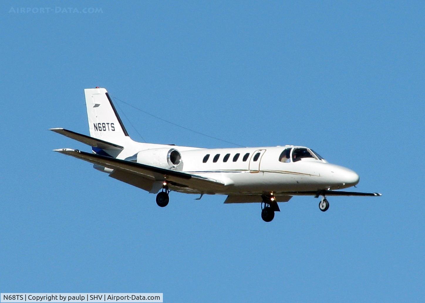N68TS, 1983 Cessna 550 C/N 5500479, Landing at Shreveport Regional.