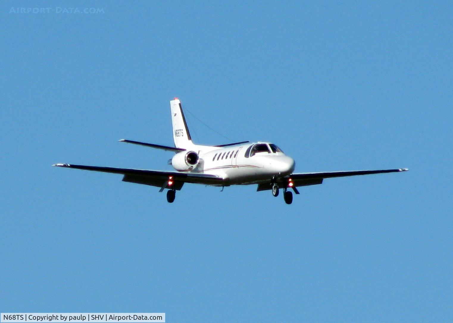N68TS, 1983 Cessna 550 C/N 5500479, Landing at Shreveport Regional.