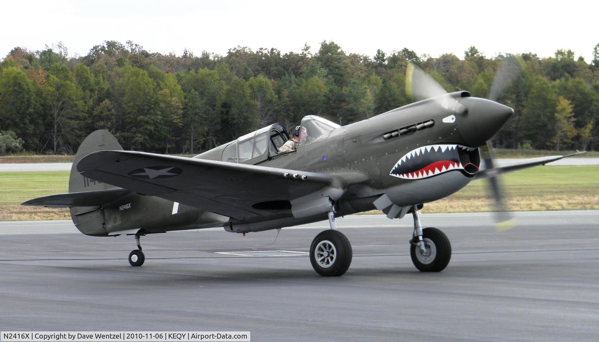 N2416X, Curtiss P-40E Warhawk C/N 16701, At the Monroe NC Airshow 2010